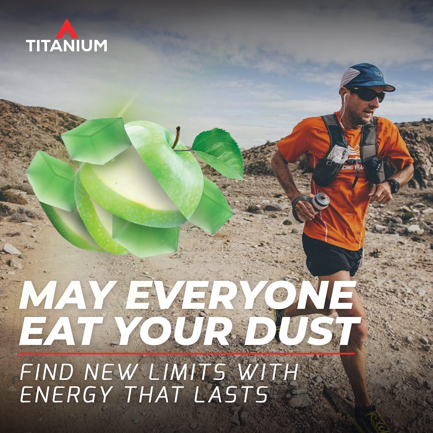 TITANIUM Energy Chews for Running, Cycling - Plant-Based Natural Endurance Energy Gummies to Re Fuel - Energy Supplements - Preworkout Snack Bloks - Faster Than Energy Gels - No Caffeine - 12 Count