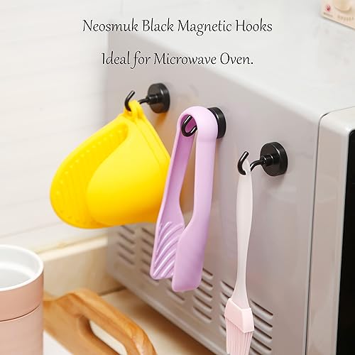 Vista 98 de NEOSMUK - Ganchos magnéticos de alta resistencia con imanes extrafuertes para colgar en refrigerador, crucero, cabinas o parrilla, color blanco