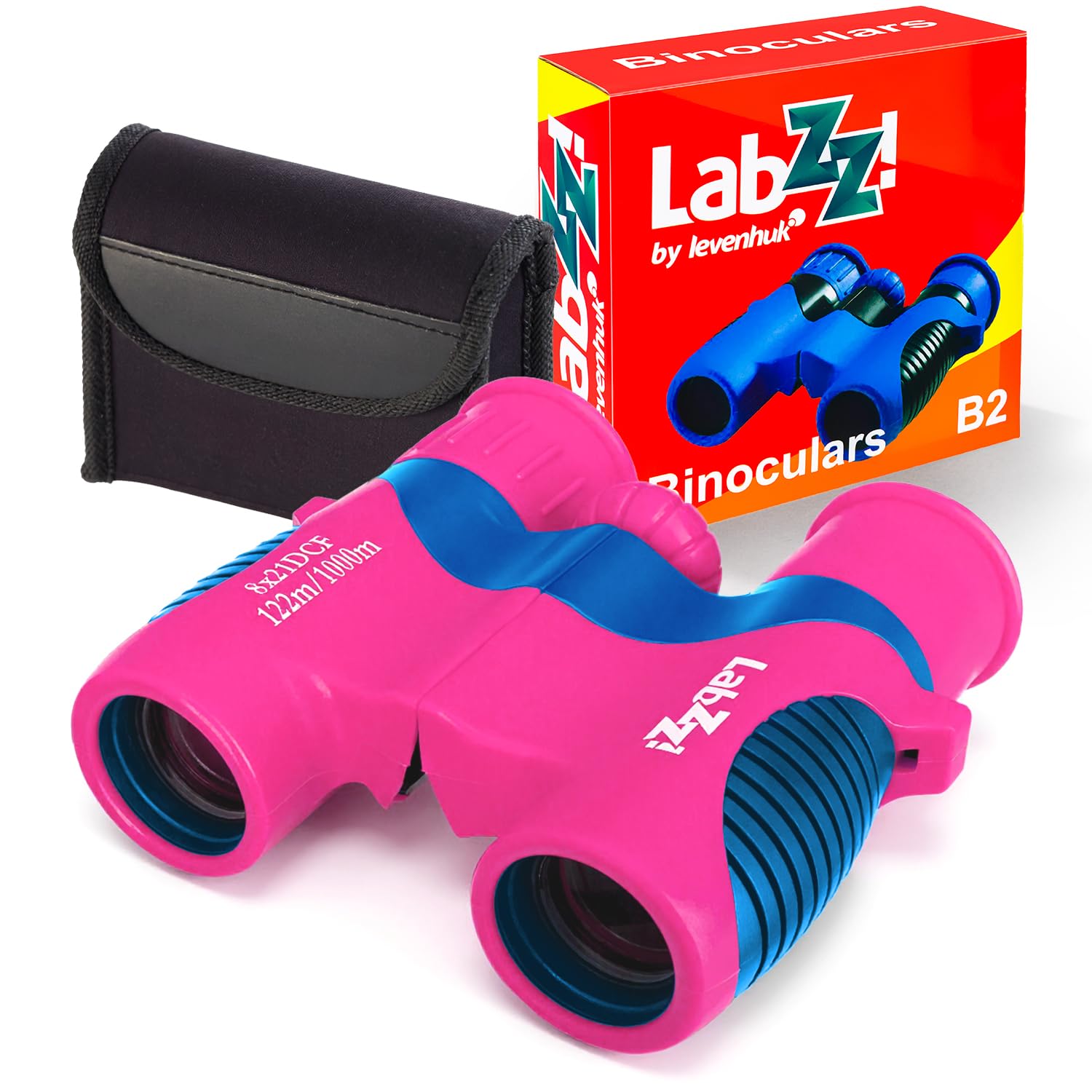 Levenhuk LabZZ B2 Flamingo Kinderfernglas ab 4 Jahren – Kompakt, robust, mit 8X Vergrößerung, Dachprisma und voll vergüteter BK-7-Optik – ideal für Abenteuer, Natur, Wandern und Reisen, Farbe Pink