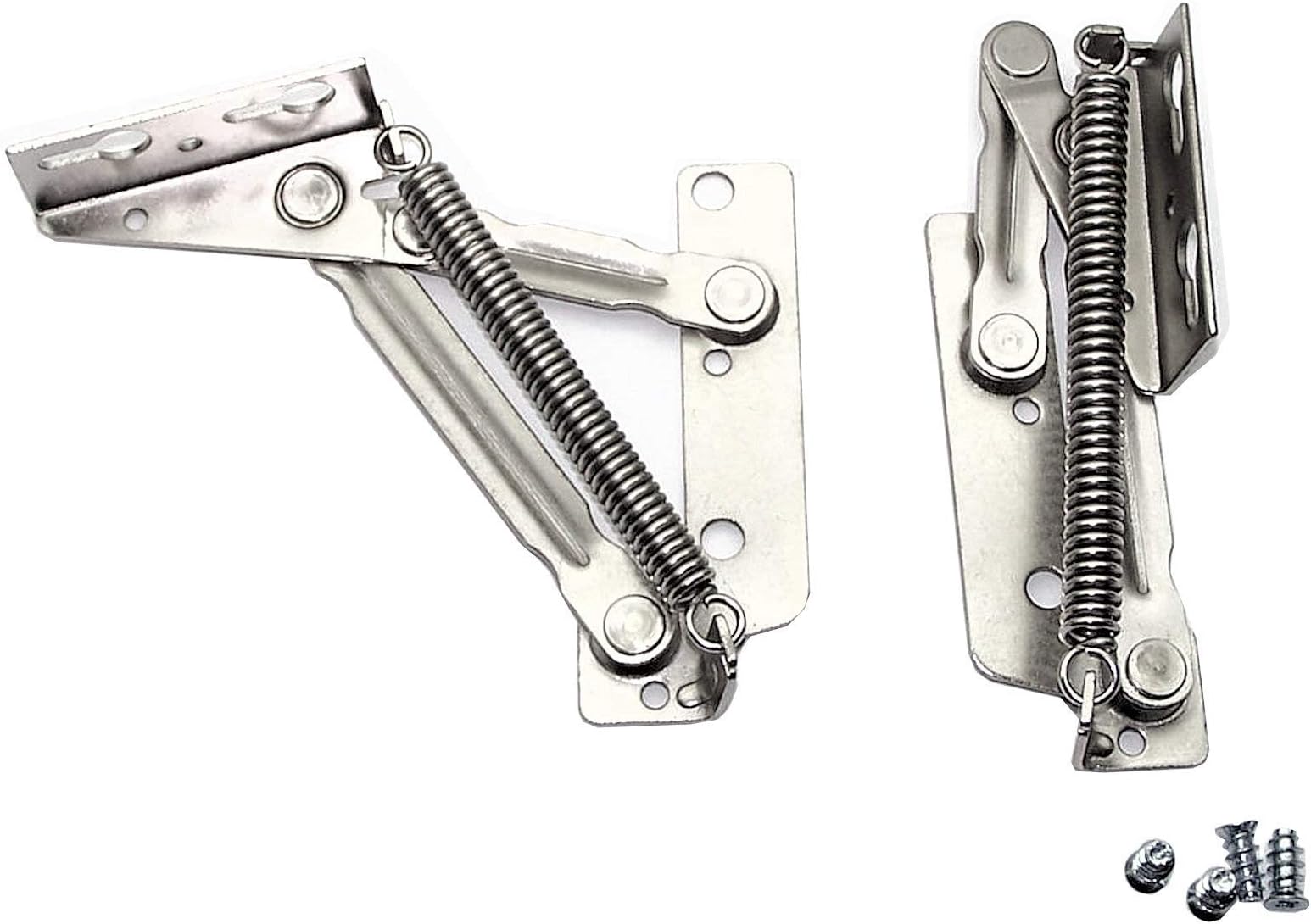 4-tlg. Klappenscharnier-Set Aus Edelstahl - Für Möbeltüren & Klappdeckel