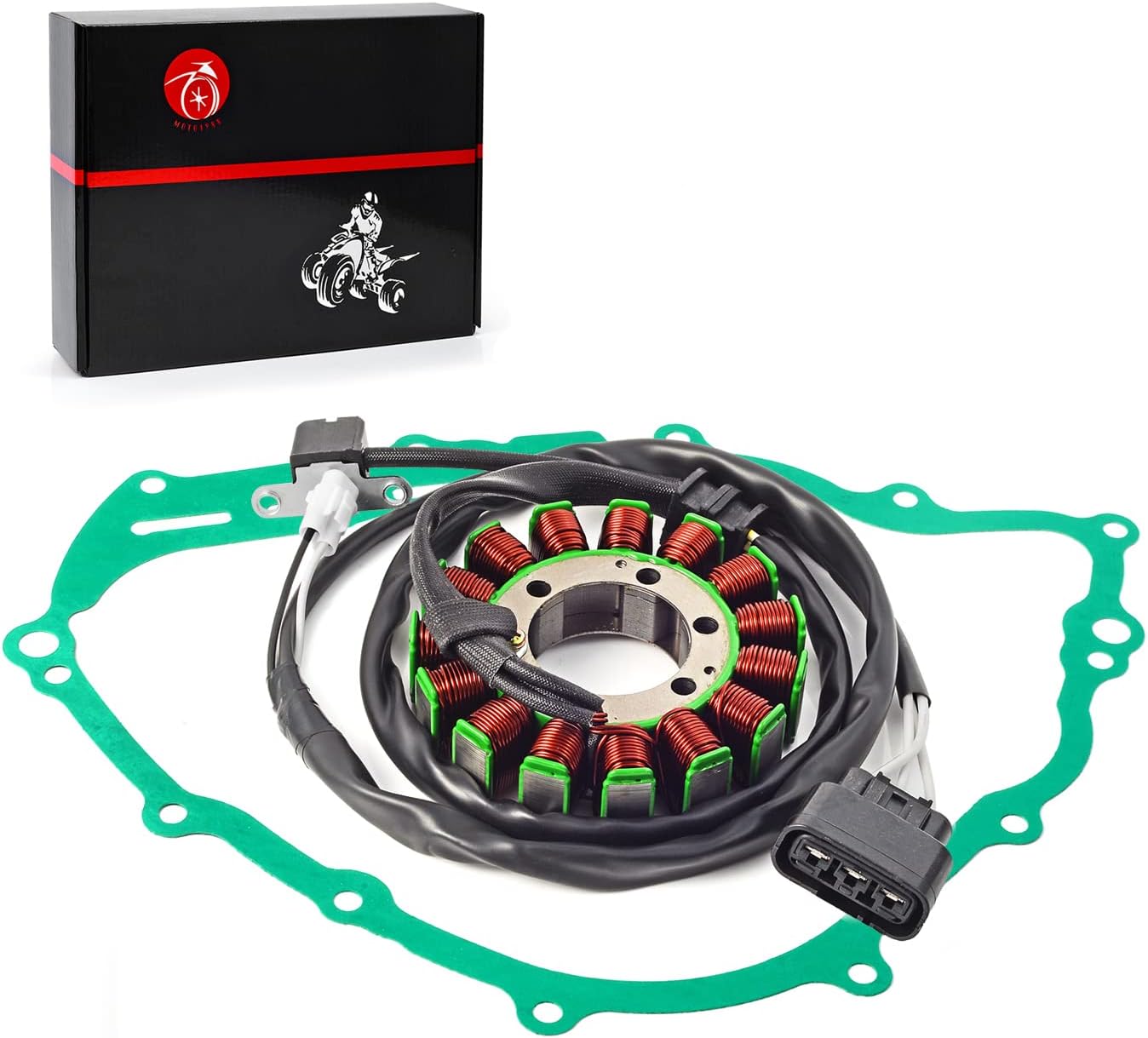 Magneto Stator and COVER Gasket Compatible with Yamaha Grizzly 700 YFM700FG 4x4 Fi 2007-2015 Grizzly 550 4x4 Fi 2009-2014 28P-81410-01-00