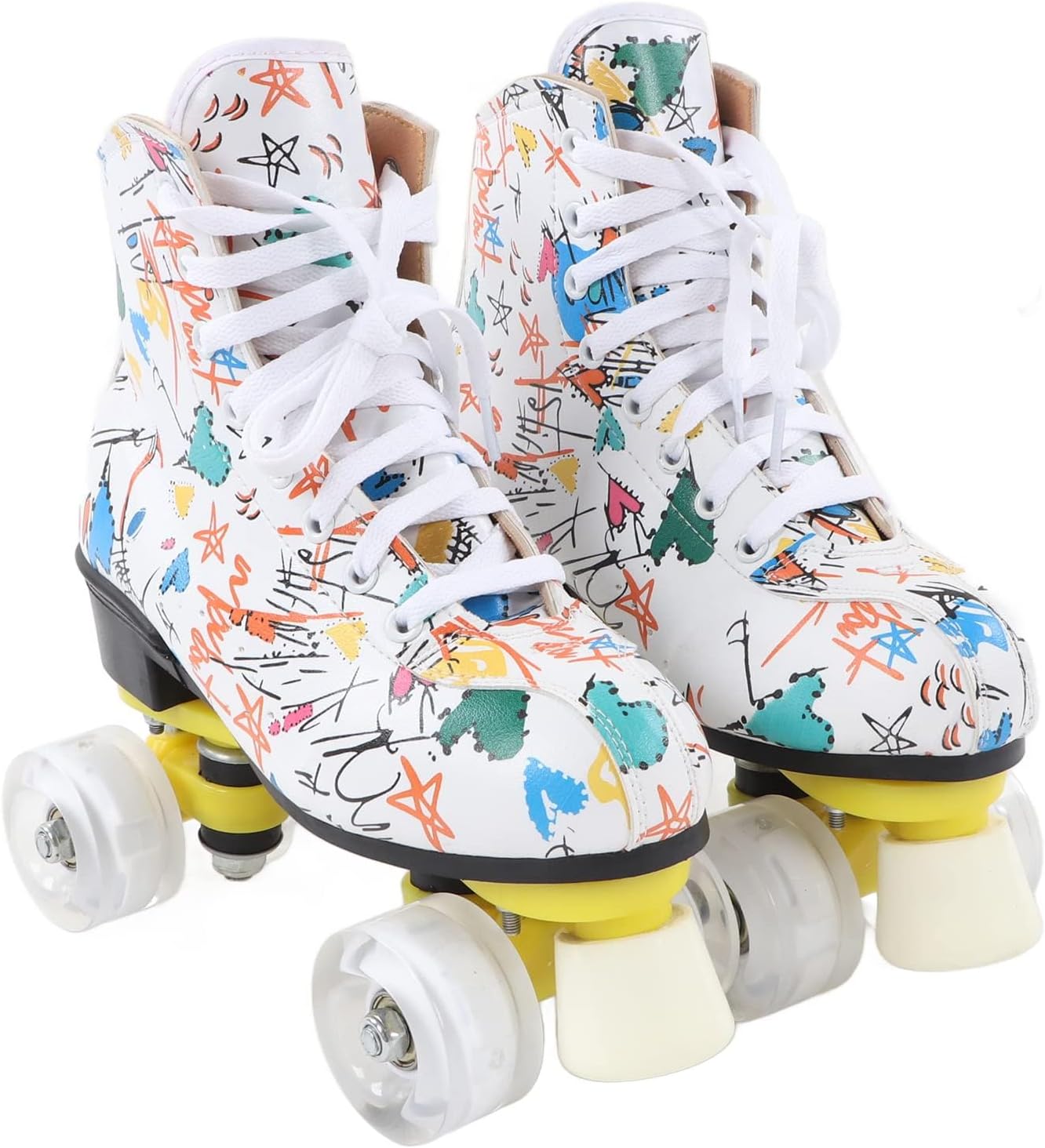 Roller Skates, Sturdy Reliable Double Row 4 Wheel Skates, Comfort Front Support Column Breathability Roller Skates Women, for Kids Adults Size 38