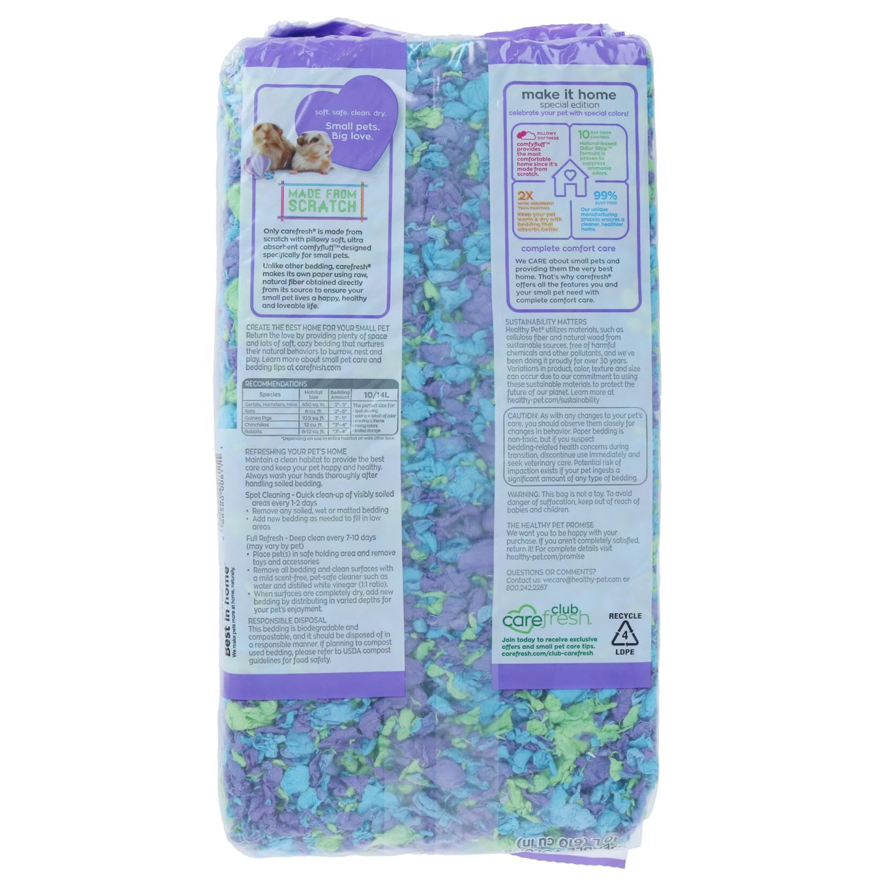 AB Tools Meerglas-Einstreu für Kleintiere, Meerkaninchen, 10 l, 99 % staubfrei, 4 Stück
