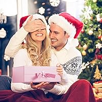 Vista 7 de GIFTHOPE Cajas de regalo rosas de alta calidad para regalos, caja de propuesta plegable para padrinos de boda con tapas, 10.2 x 7.5 x 2.95 pulgadas