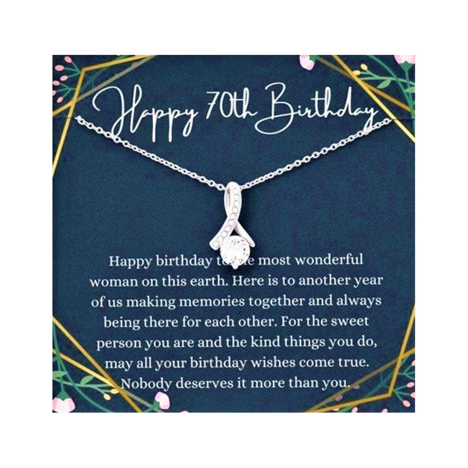 925 Silver Gift Mom Necklace, 70th Birthday Necklace, 70th Birthday Gift For Her, Seventieth Birthday Gift-image-0