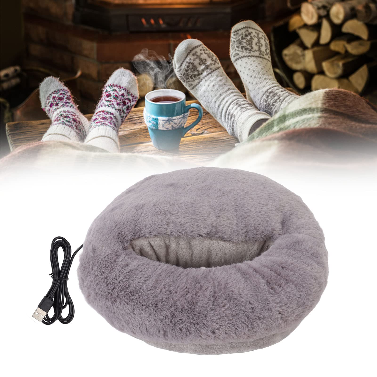 Foot Warmer, USB Powered Washable Electric Boots 3 Temperature Soft Foot Warmer for 5V