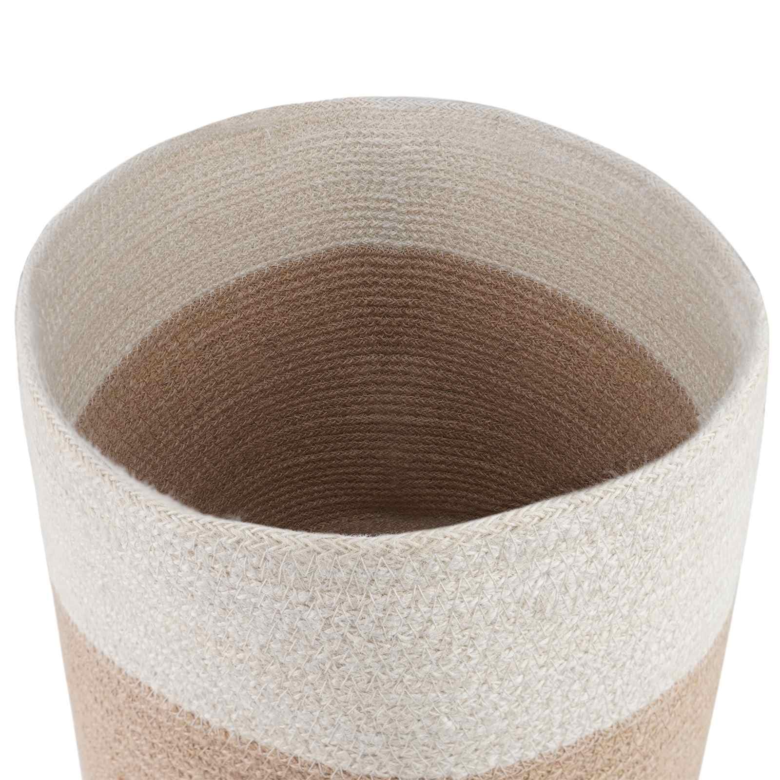 Set di 2 vasi per Piante in Juta Naturale, Colore Bianco, Diametro 28 cm, Ideali per Giardino, Balcone, Interni ed Esterni.