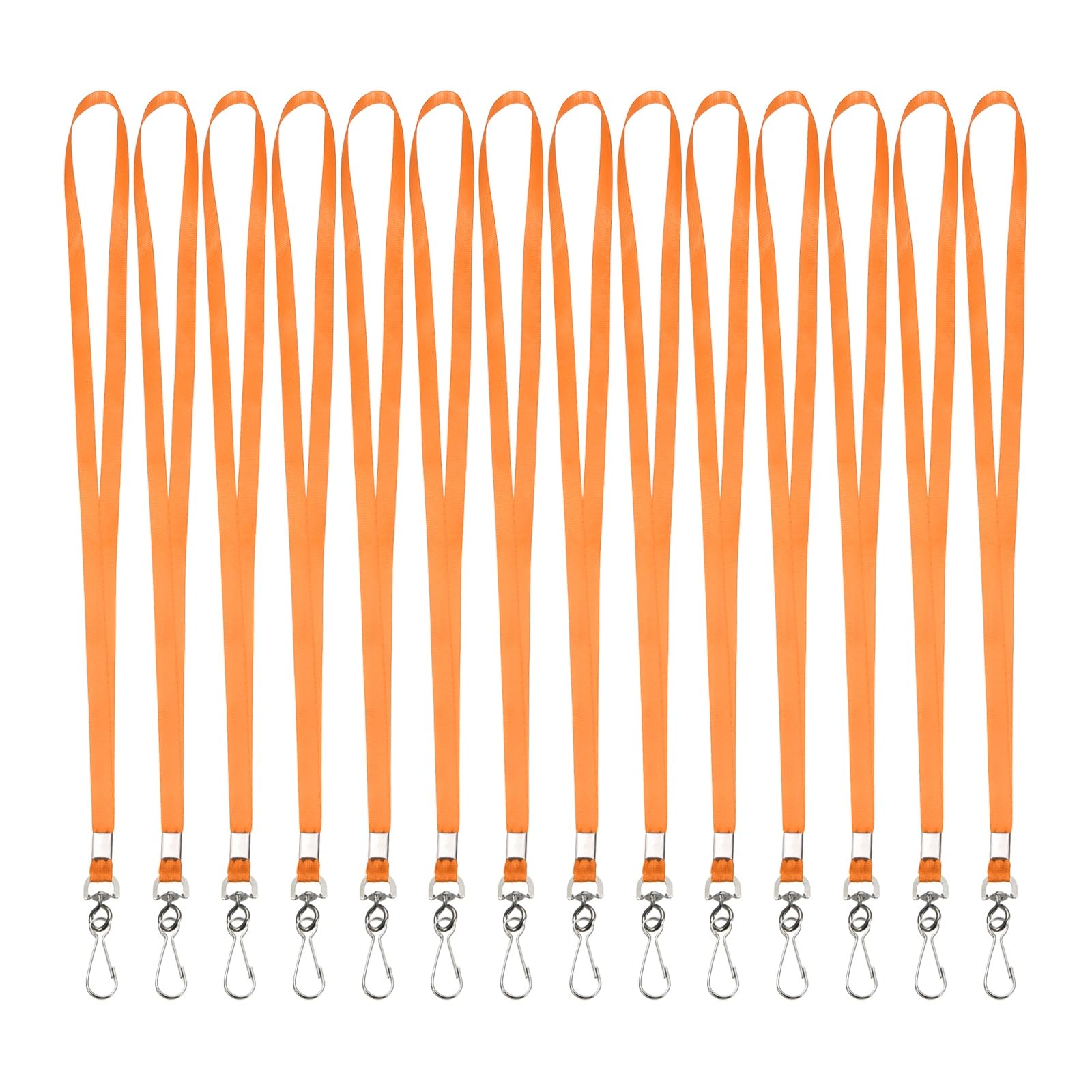 PATIKIL 50Pcs Lanyards Bulk, 47cm Badge Lanyard Neck Nylon with Clasp for ID Badge Keys Worker Name Tag Wallet Cruise Phone Events Office, Orange