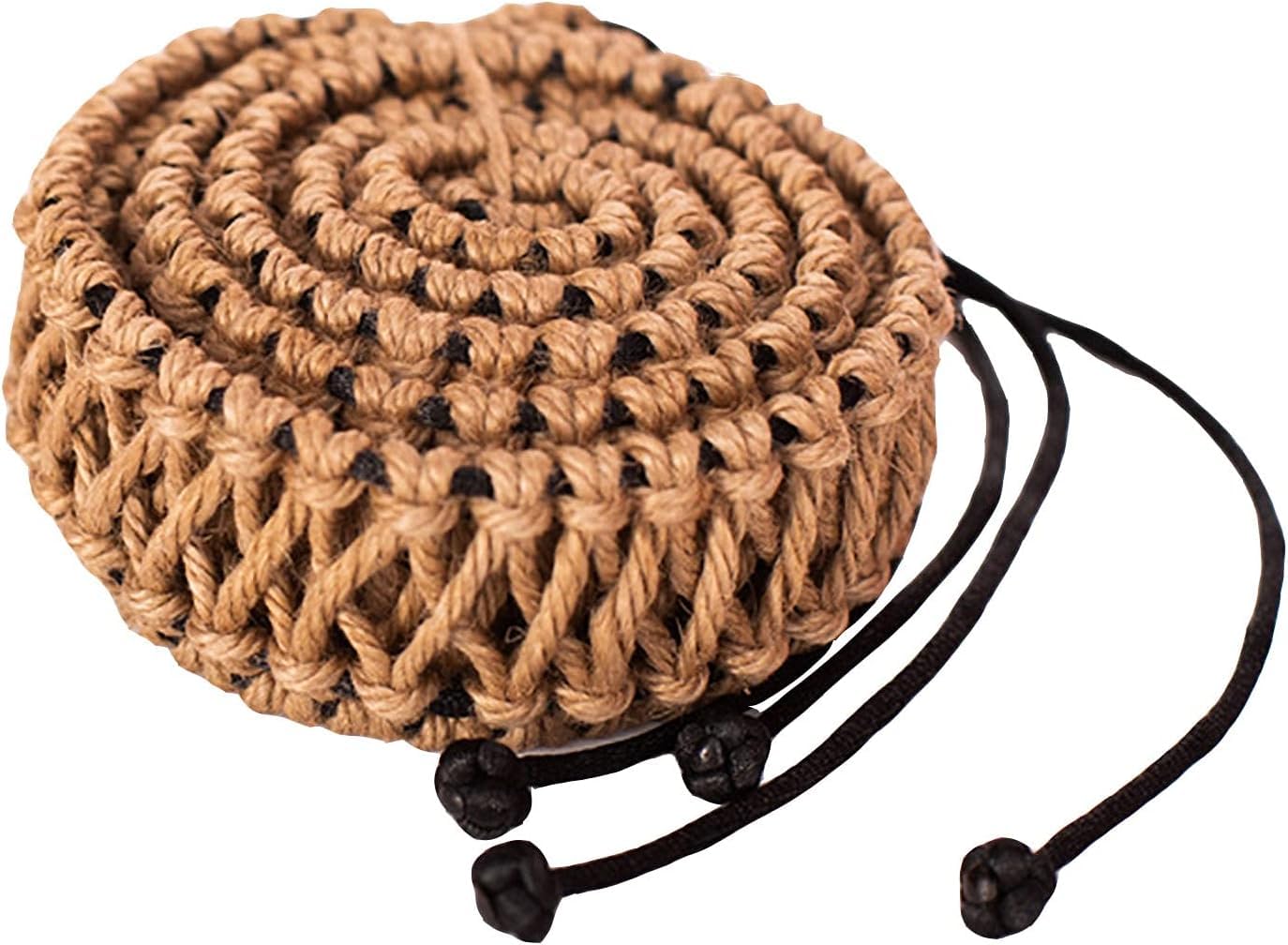 Handpan Dekoration Rattan Rope, handgefertigtes geflochtenes Hanfseil für 21 Zoll-25 Zoll Handpan Stahlzunge Trommel, Schutzpuffer, Lärm beseitigen