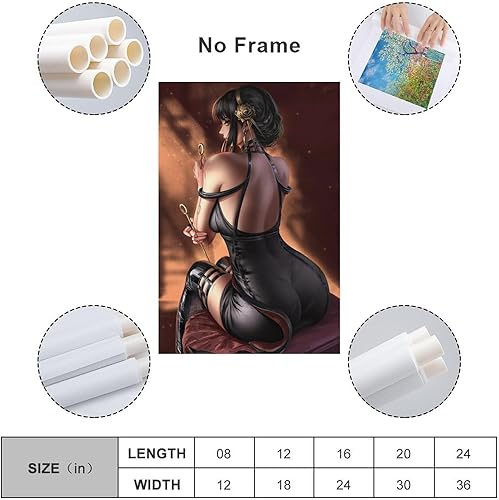 Miniatura 2 de Yor Forger - Póster de anime de niña, figuras de anime sexy, póster para adultos, pintura decorativa, lienzo, arte de pared, póster de sala de