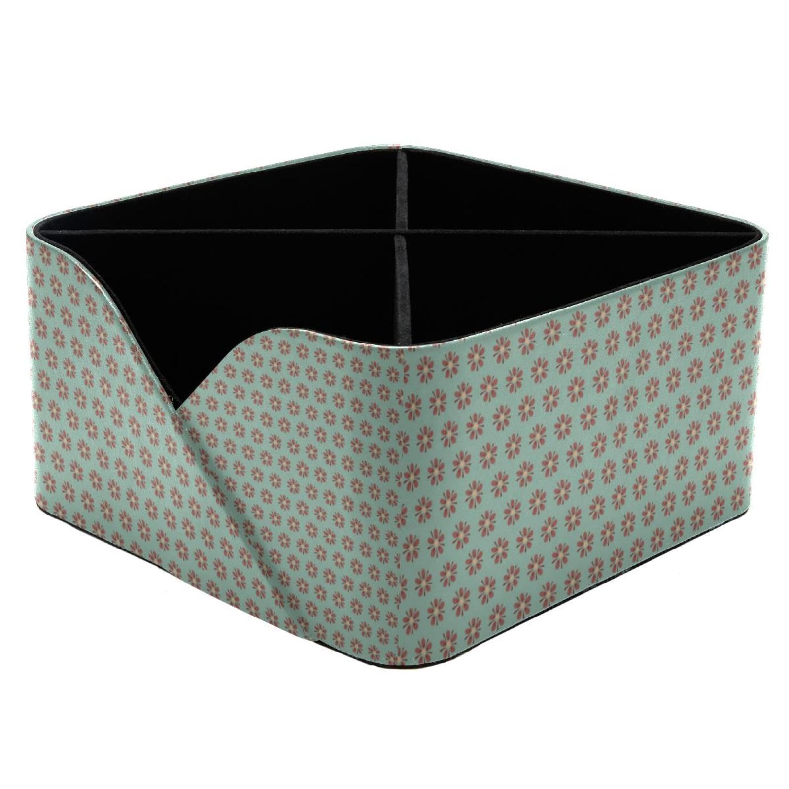 Boîte de rangement élégante à texture florale pour fournitures d'art