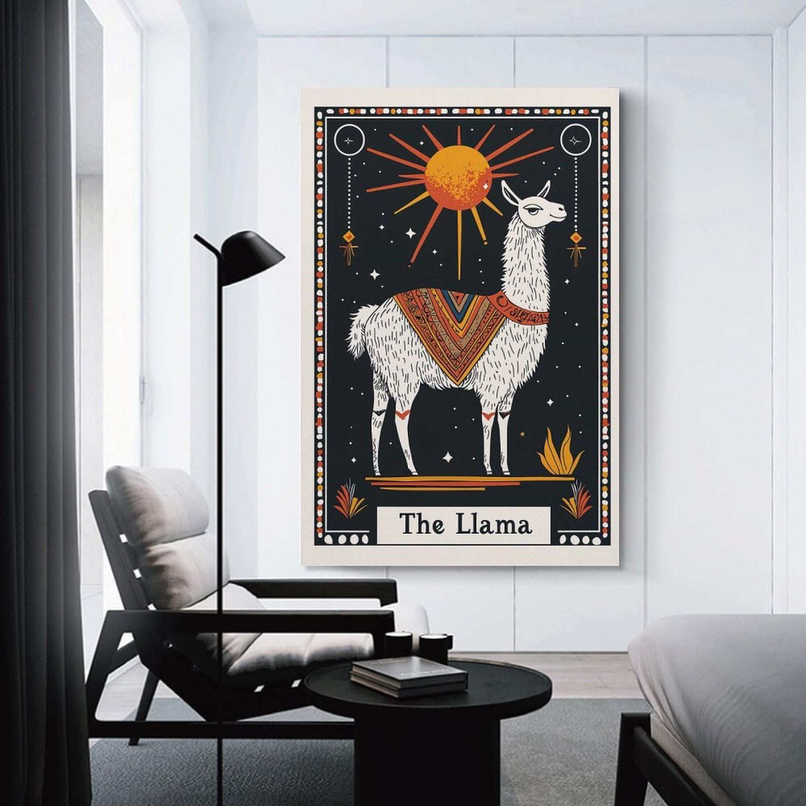 Junmoney Unframe-Style-20-1 The Llama Card Canvas Wall Decor 20X30inch(50X75cm), For Study, Office Or Focused Interiors, Wall Art That Adds Style To Work Areas