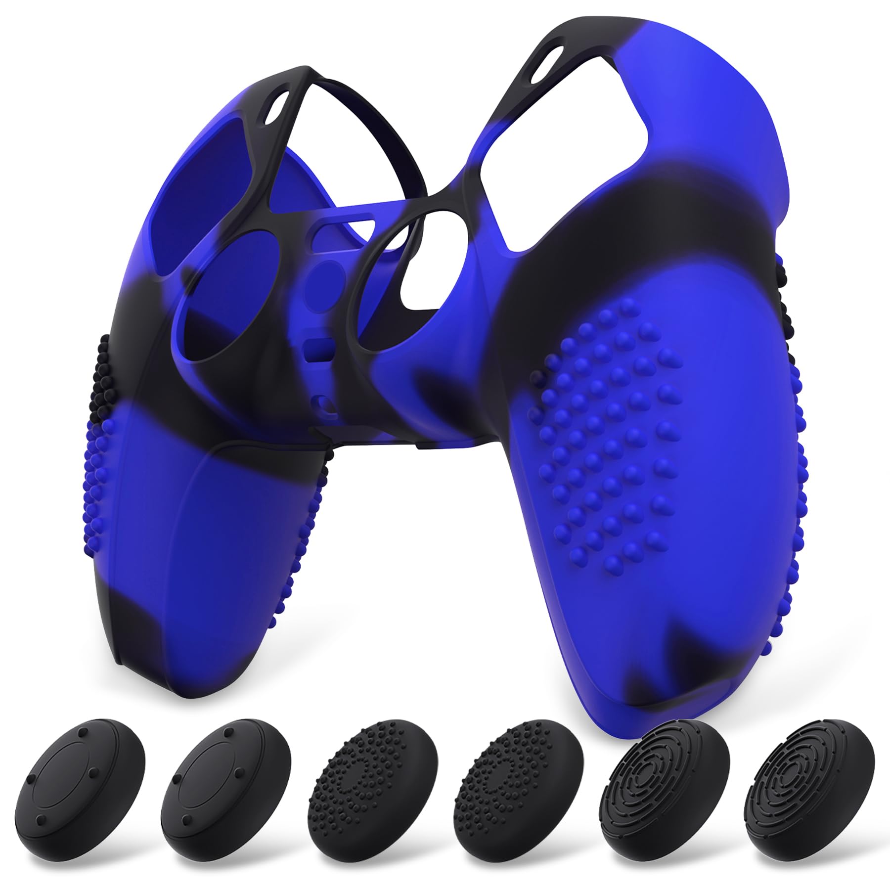 eXtremeRate PlayVital Funda de Silicona para ps5 Mando - Carcasa Protectora con 6 Tapas de Joysticks, Impermeable, Resistente y Antideslizante, Funda de Goma Suave, 3D Tachonado (Matcha Verde) — view 30