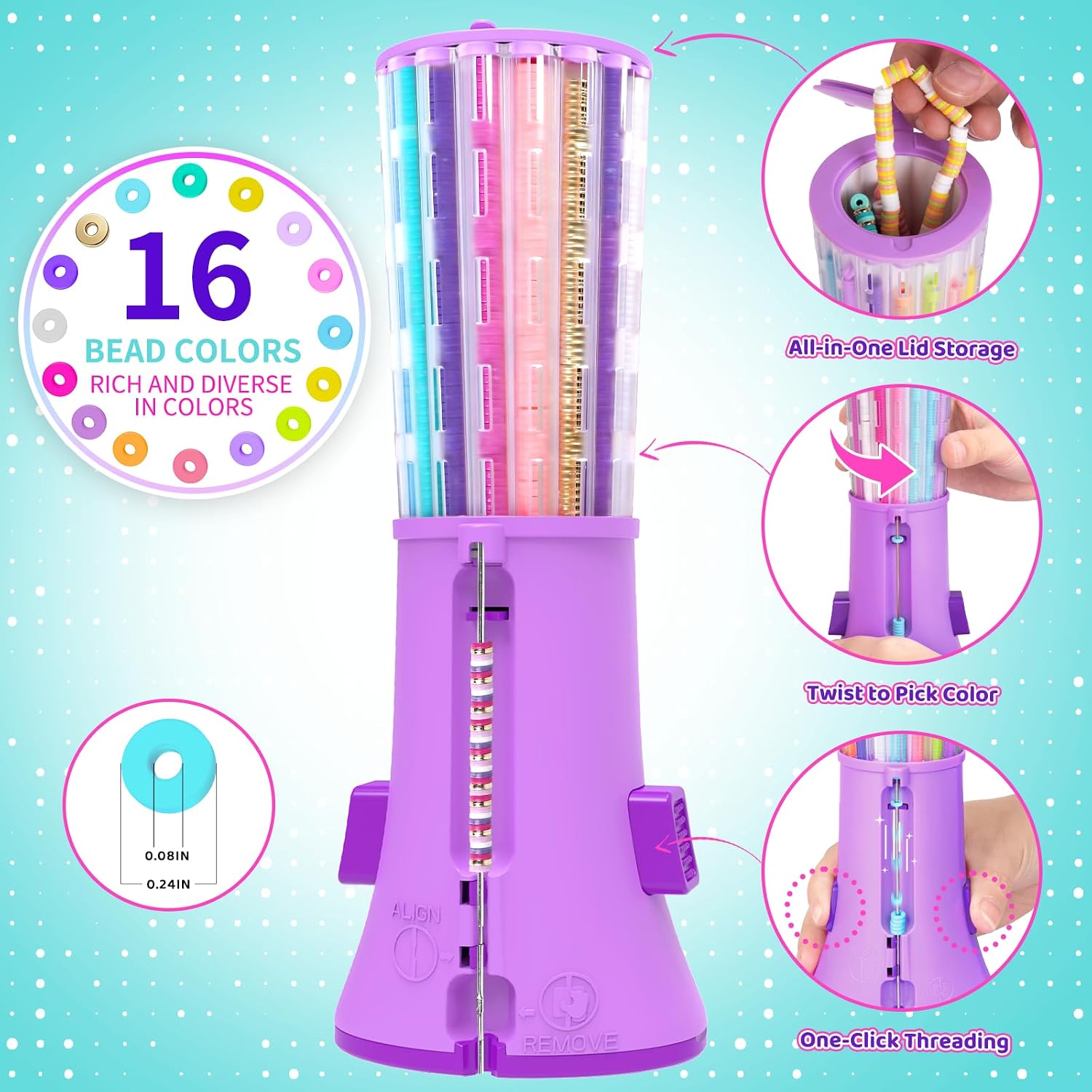 Heishi Bracelet Making Kit, Bead Maker with Over 2600+ Beads for Create Clay Bead Friendship Bracelets, Easy DIY Arts & Craft Kit for Kids, Perfect Birthday Holiday Gift for Girls Ages 6-12