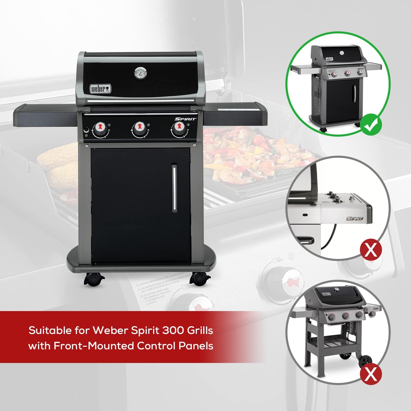 7636 Flavorizer Bar,für Spirit Weber Ersatzteile,für Weber Ersatzteile Spirit 300 Serie,38.8 cm Porzellan-emailliert Ersatzteile Spirit E310 S310 E320 E330 zubehör mit vorne montierten Bedienfeldern.