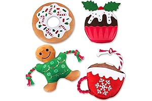 Vansolinne Christmas Dog Squeaky Toys for Small Dogs to Celebrate First Christmas...