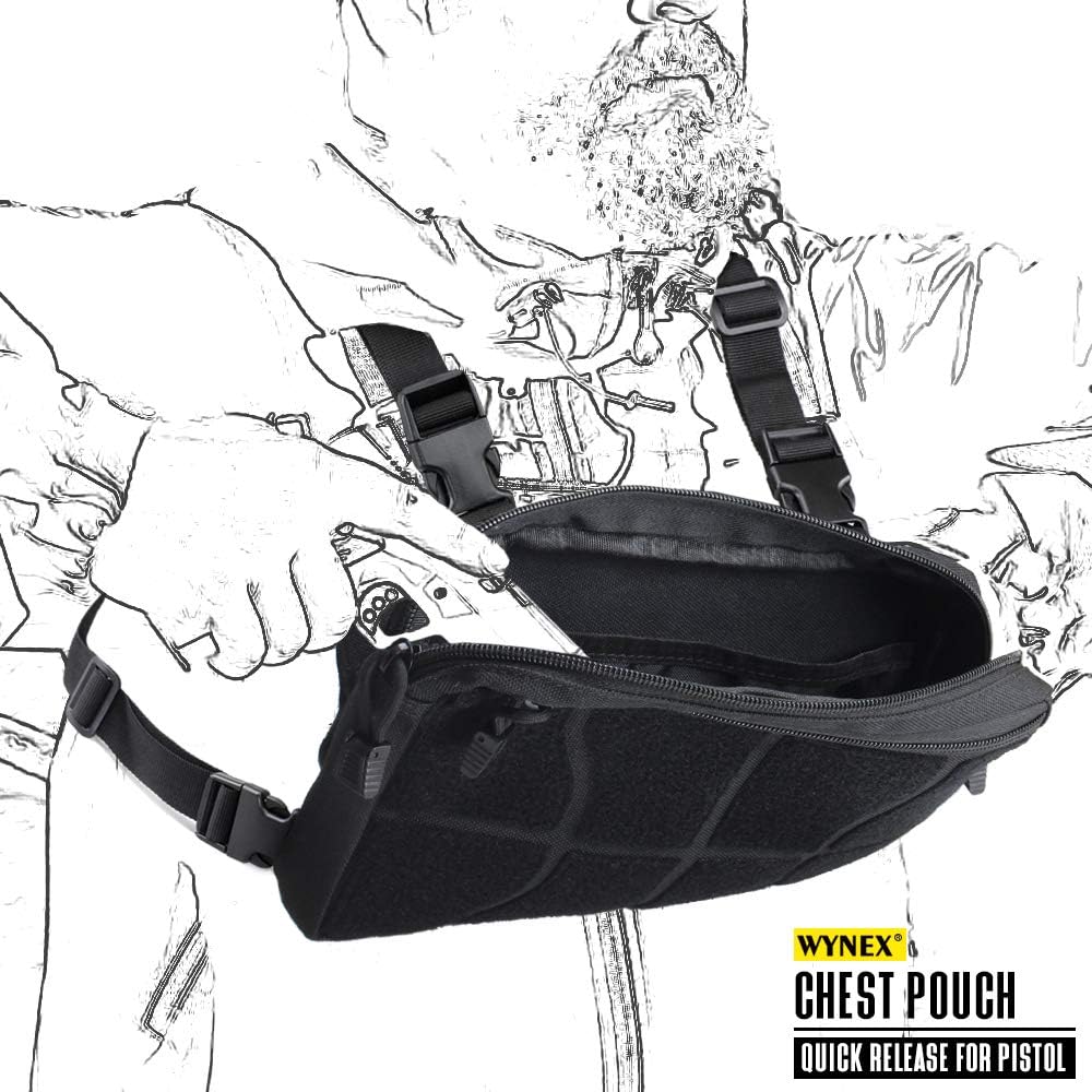 WYNEX Recon Kit Bag, Tactical Chest Pack Molle Vest Bags Front Pouch Multi-Purpose Daypack Concealed EDC Carry Pouch - Image 6