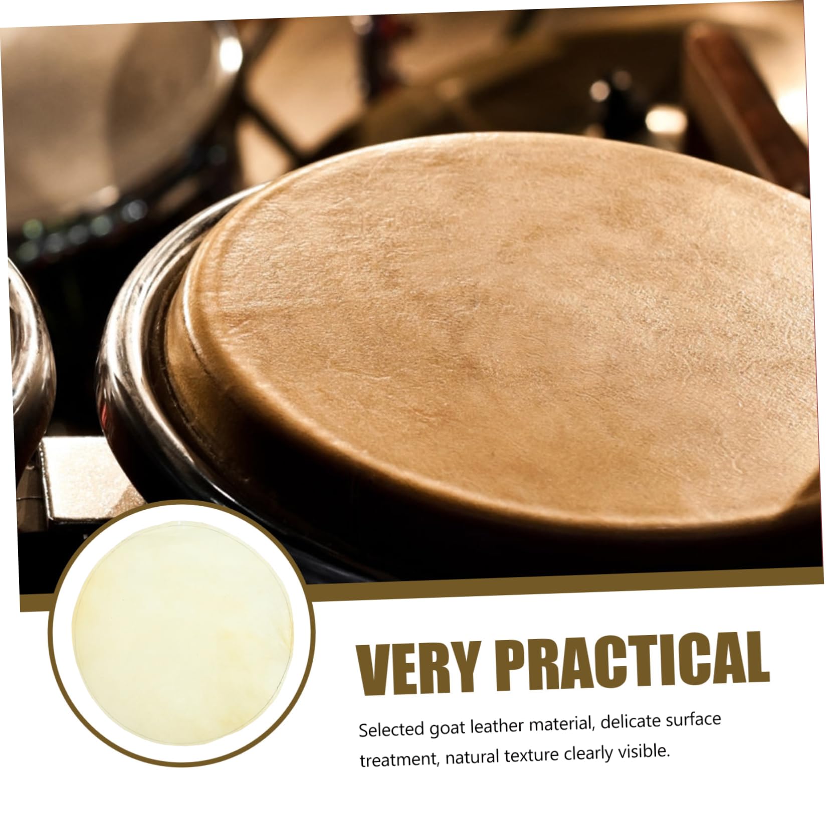 CIMAXIC 3pcs African Drum Accessories Drum Leather Head Noisy Reduction Design