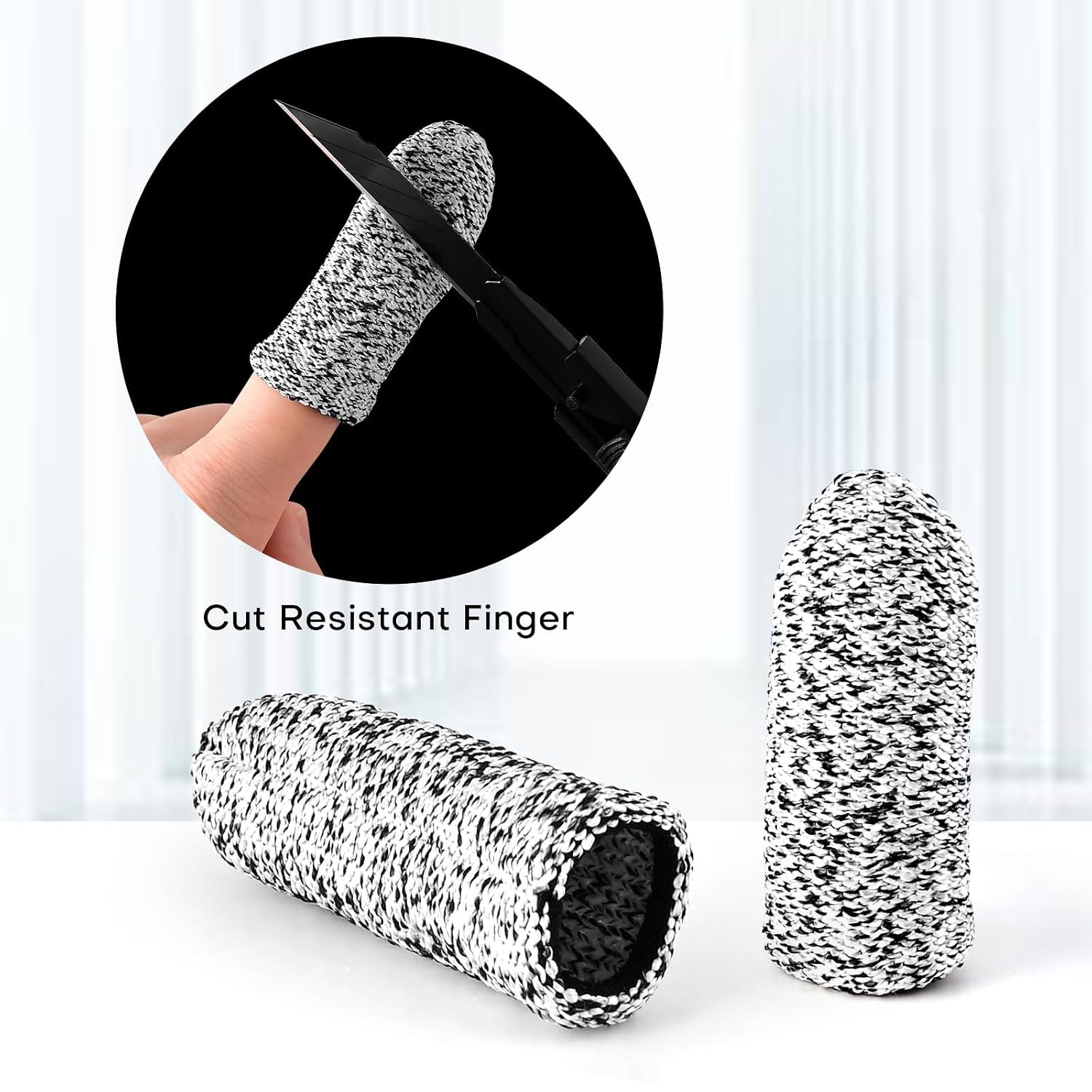 NEWISHTOOL Vinyl Wrap Cutting Tape Knife Less Finish Line Tape Tool, 3.5mm x 50 Meter Roll (164 Ft) Wrap Edge Cutting Detailer Tape with 2 PCS Finger Cots for Precise Cut Graphic Film Without Blade