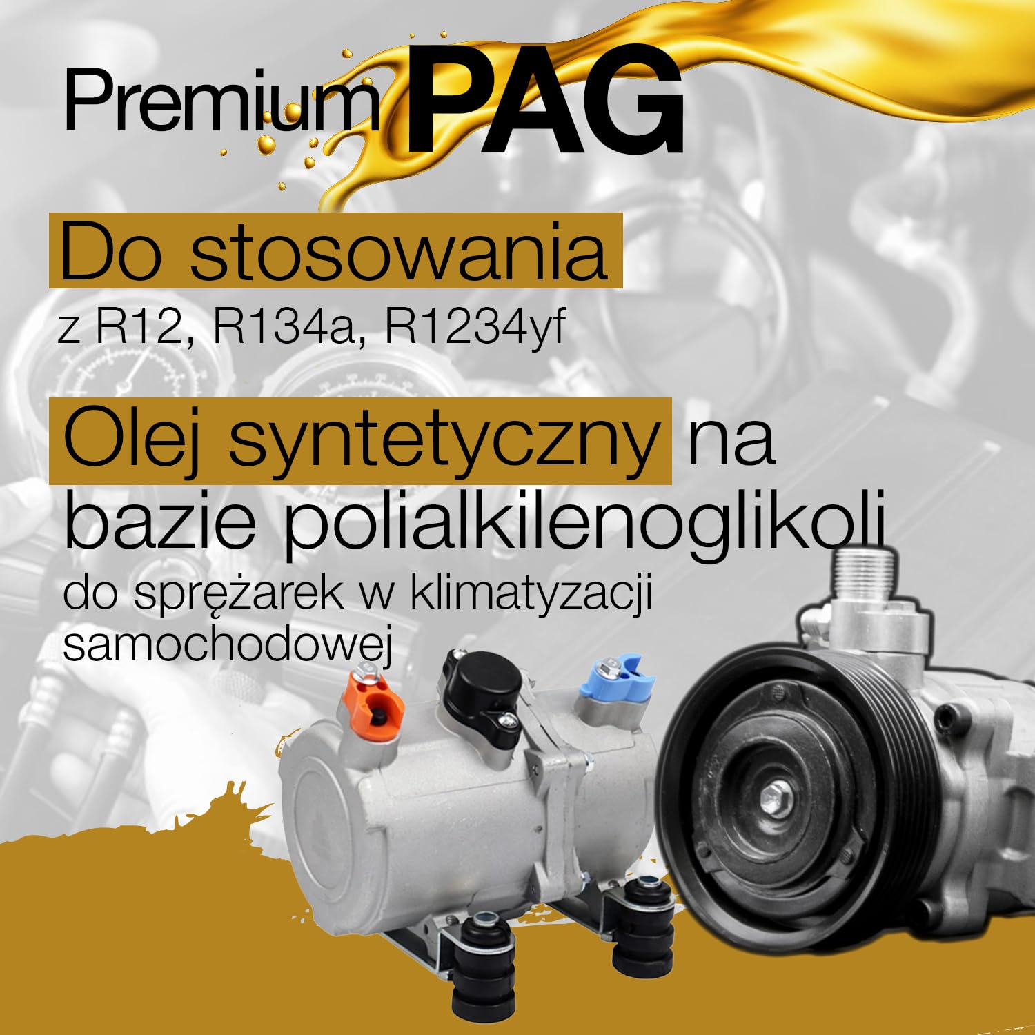 ERRECOM PAG Universal - 250 mL, Olej do sprężarek klimatyzacji samochodowej, w tym sprężarek elektrycznych, pracujących na czynnikach chłodniczych R134a i R1234yf
