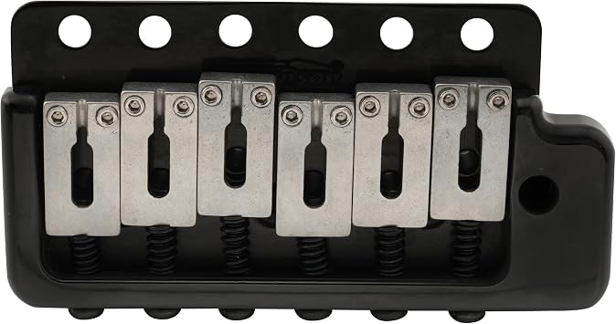 Wilkinson WVPC-SB 54mm Tremolo Bridge 6 Screw Stainless Steel Saddles Black