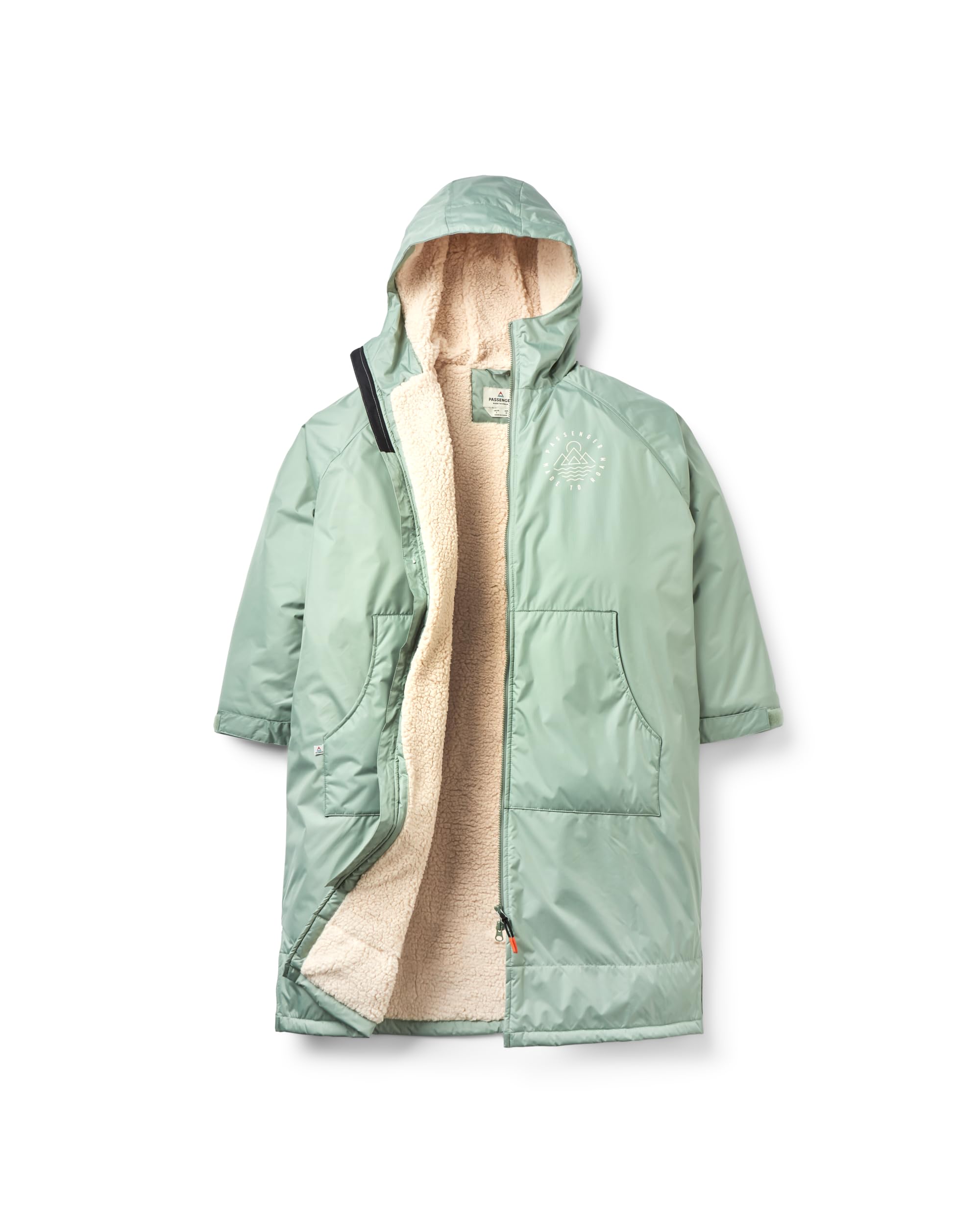 Passenger Escapism Recycled, Sherpa Lined Changing Robe (UK, Alpha, S, Regular, Regular, Pistachio)