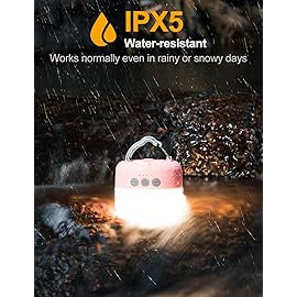 ZMNT LED Camping Lantern Rechargeable 1000LM, Up to 320H Running Time Camping Tent Light, 6700mAh Emergency Light for Hurricane, Power Outages, Home, Hiking, Water-Resistant Pink