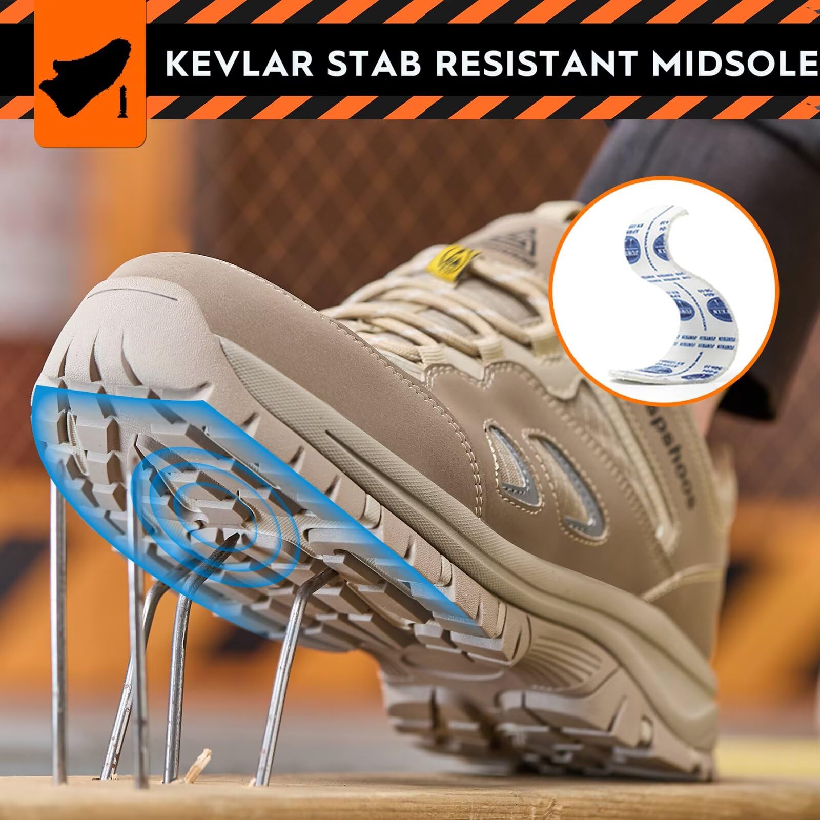 Scarpe Antinfortunistiche Uomo Donna S1P Scarpe da Lavoro ESD Leggere Antiscivolo con Punta in Acciaio Traspiranti Comode