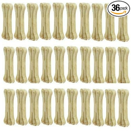 MS Pet House Rawhide Dog Chew Bone (3 Inches Pack of 36 Bones)