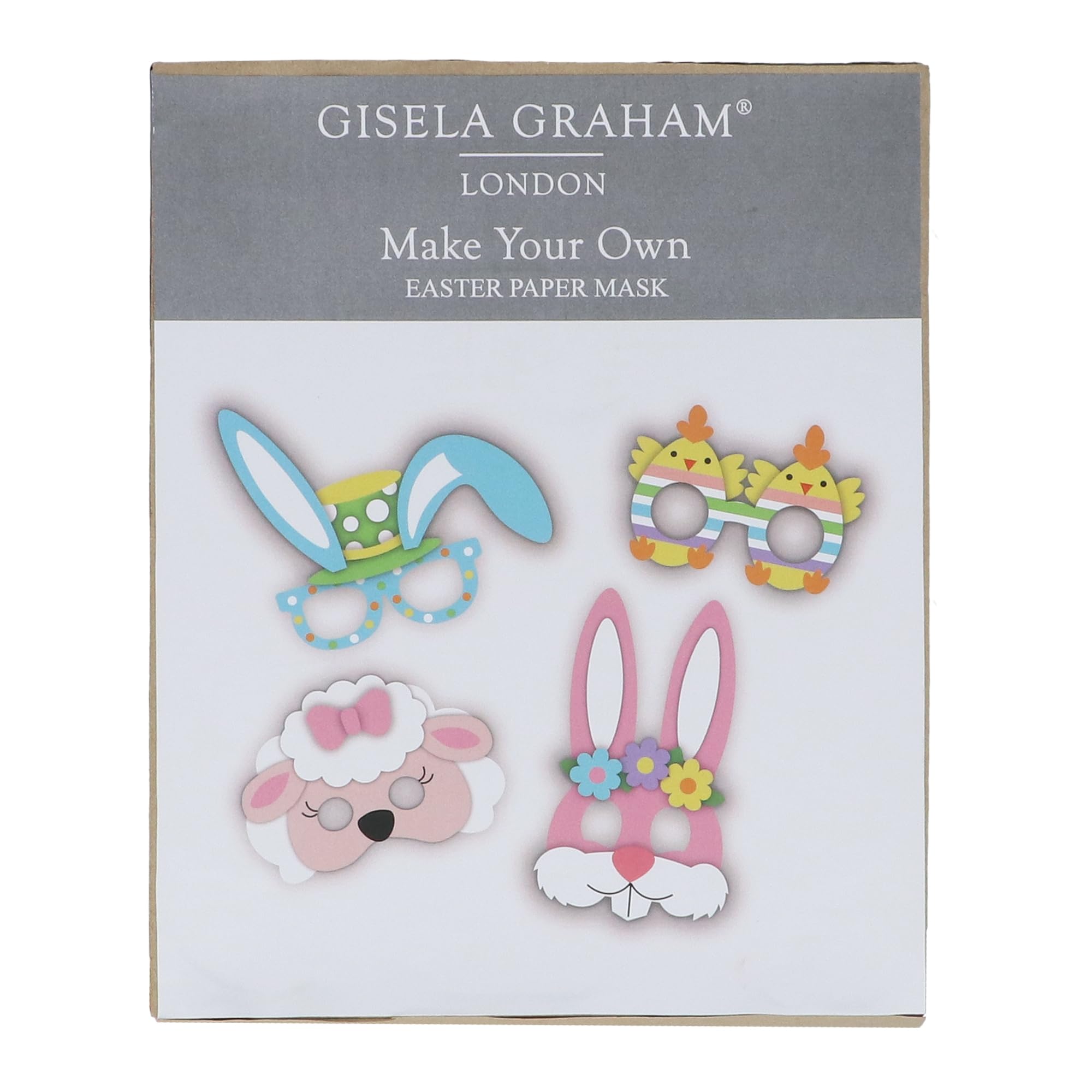Gisela Graham Make Your Own Easter Paper Masks, Set of 4, Arts and Crafts Activity Kit