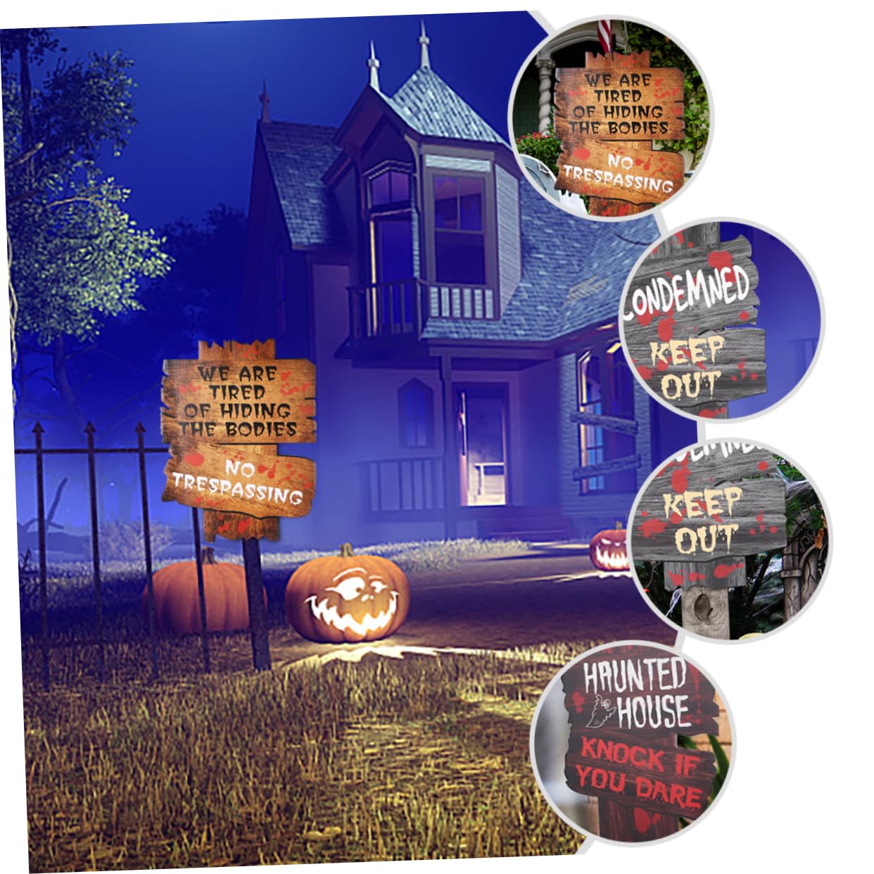 Halloween Rasendekoration 10-teilig - Grusel Wegweiser Für Garten & Party