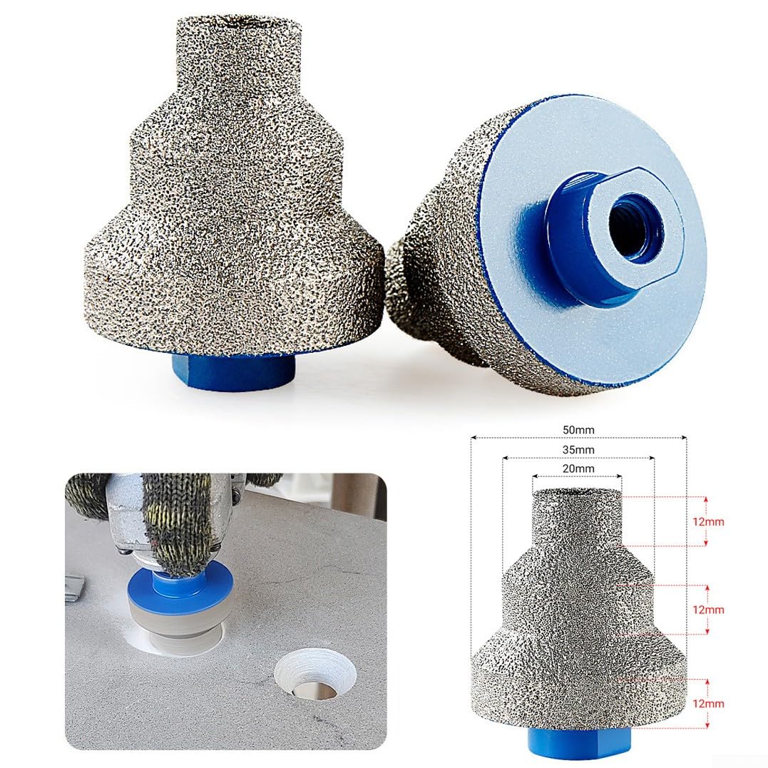 HpLive Foret étagé diamanté, foret étagé 20-35-50 mm avec rainures droites, fraise pour carrelage, marbre, métal, bois, aluminium, perçage précis