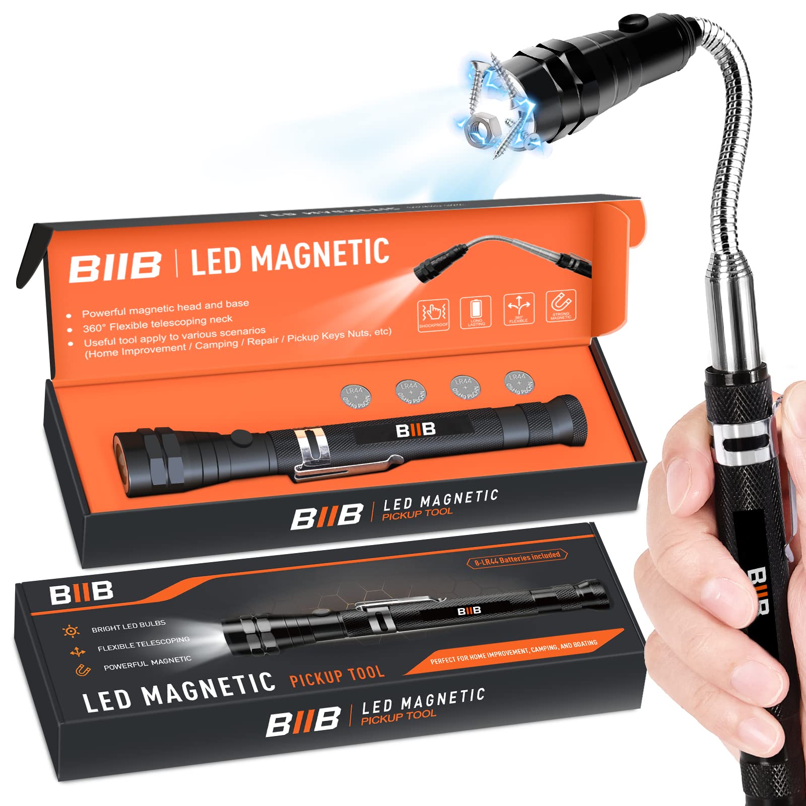 BIIB Gifts for Men, Telescoping Magnetic Pickup Tools 