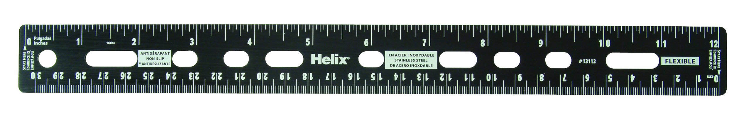 Maped - Helix Stainless Steel 12 inch Ruler - Easy Storage - Non-Slip Precision - Durable Construction - Versatile Measurement - Safe Design