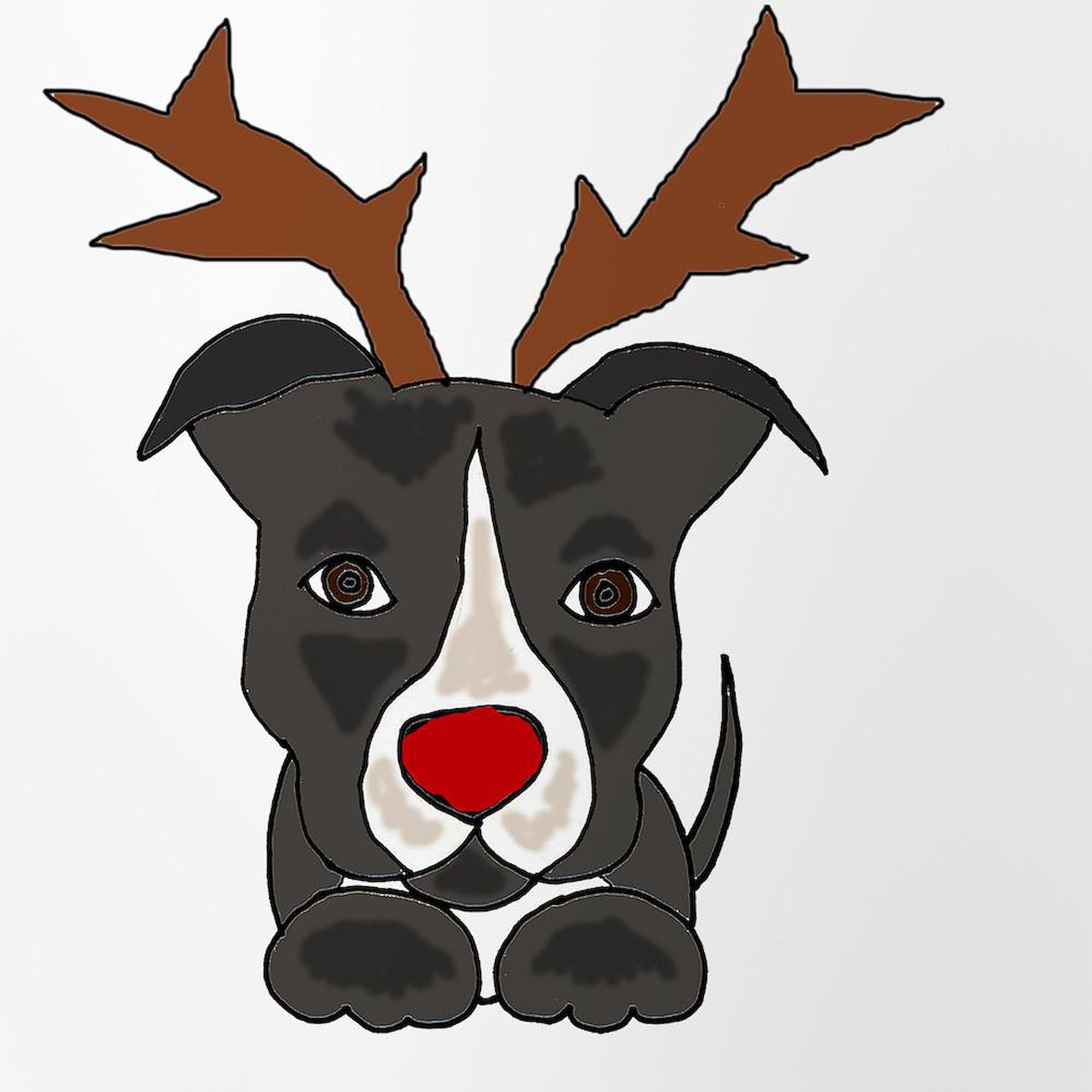 CafePress Funny Christmas Pitbull Dog Pint Glass, 16 oz. Drinking Glass