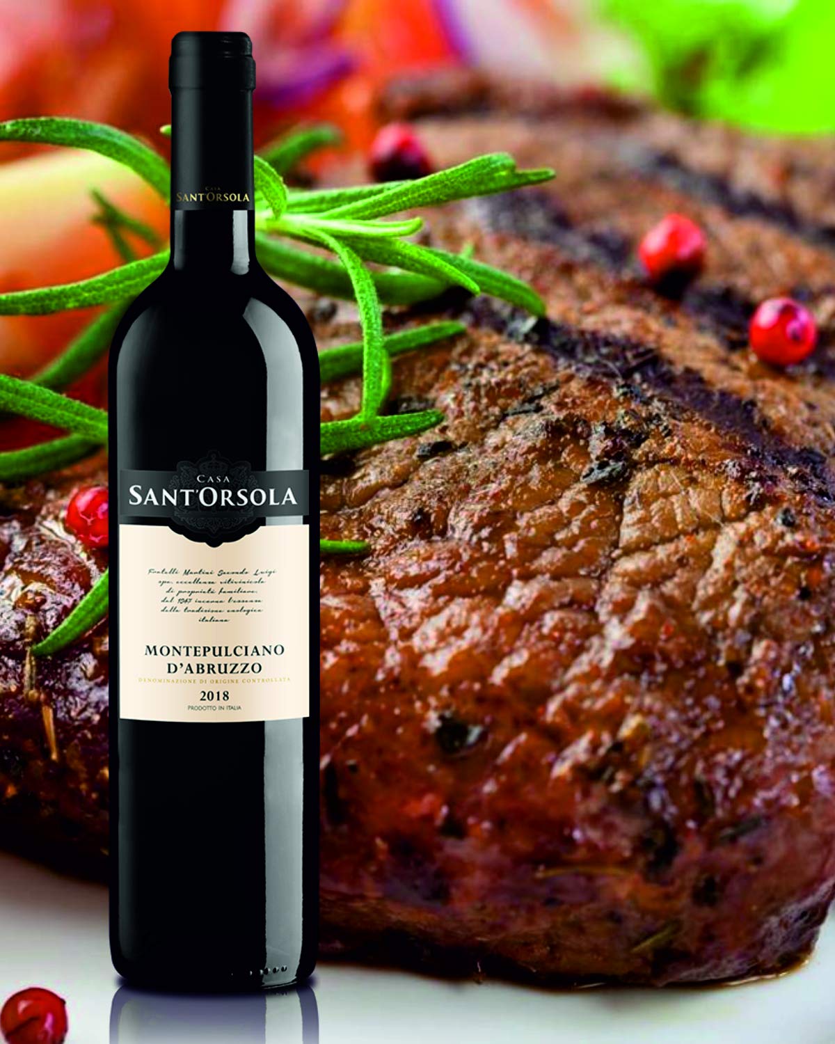 Sant'Orsola Montepulciano DOC Abruzzo -Rotwein - Italien Wein (6 x 0.75 l) (Packung mit 2)