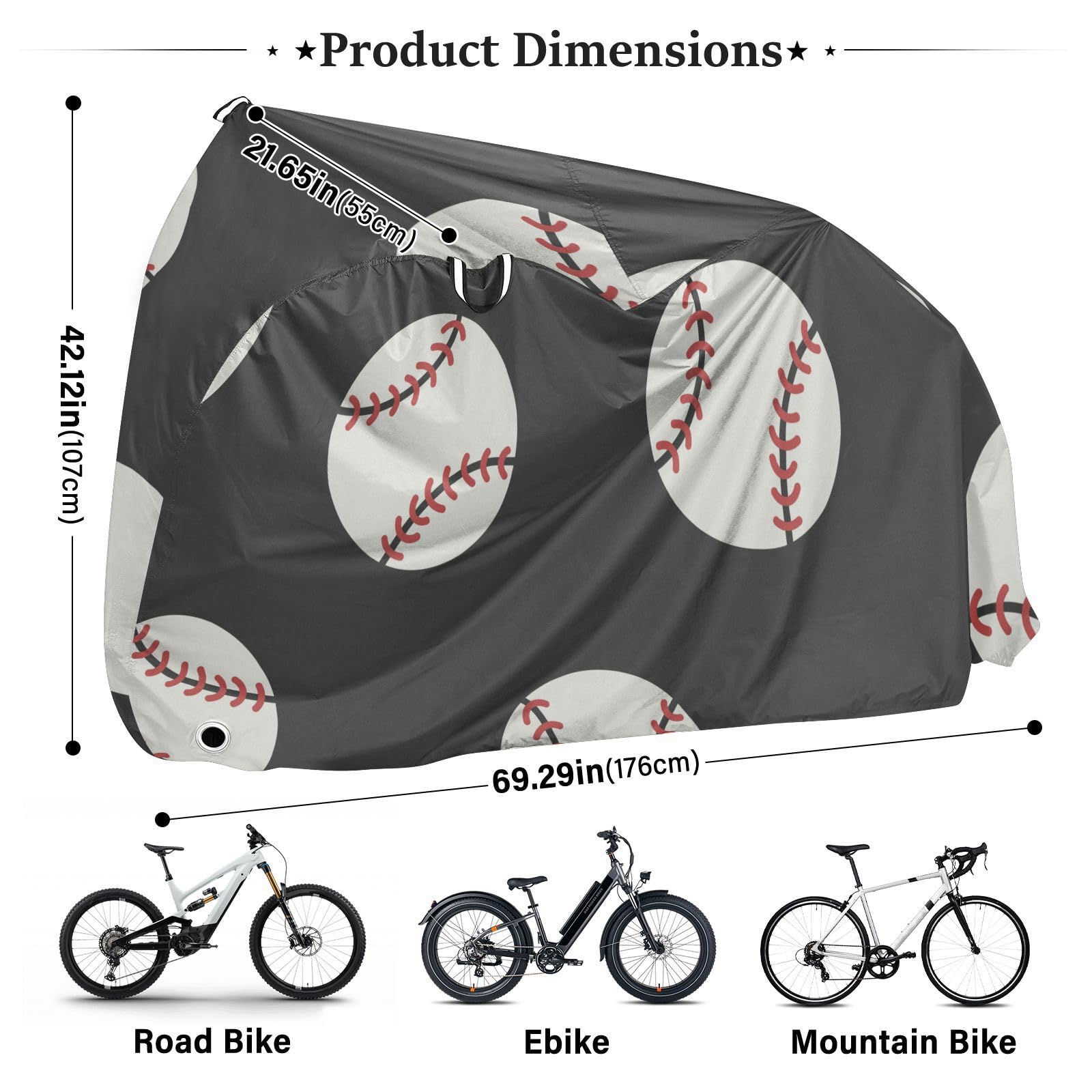 Housse imperméable pour vélo avec trous de verrouillage - Résistante aux UV - Pour intérieur et extérieur - Compatible avec la plupart des motos - Rouge et blanc