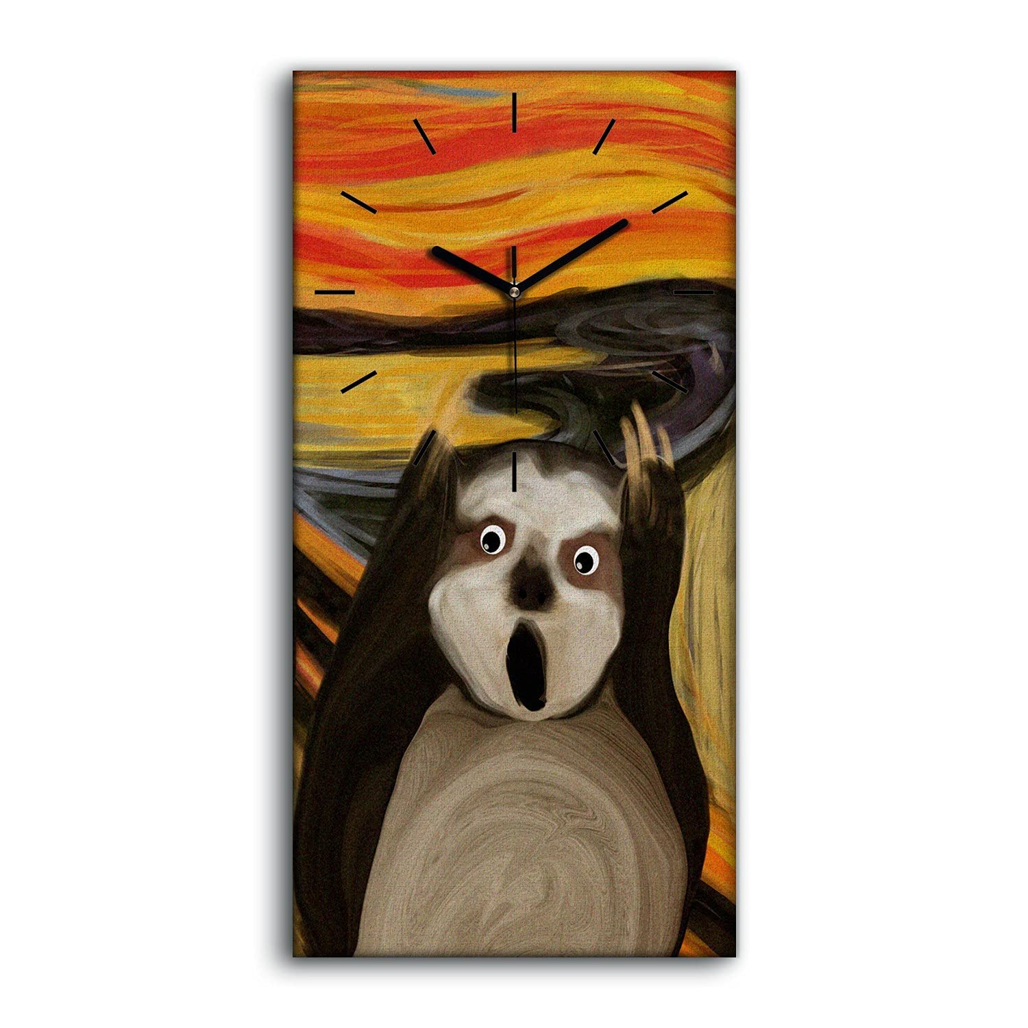 Horloge sur toile 30x60cm pour salon moderne au design silencieux