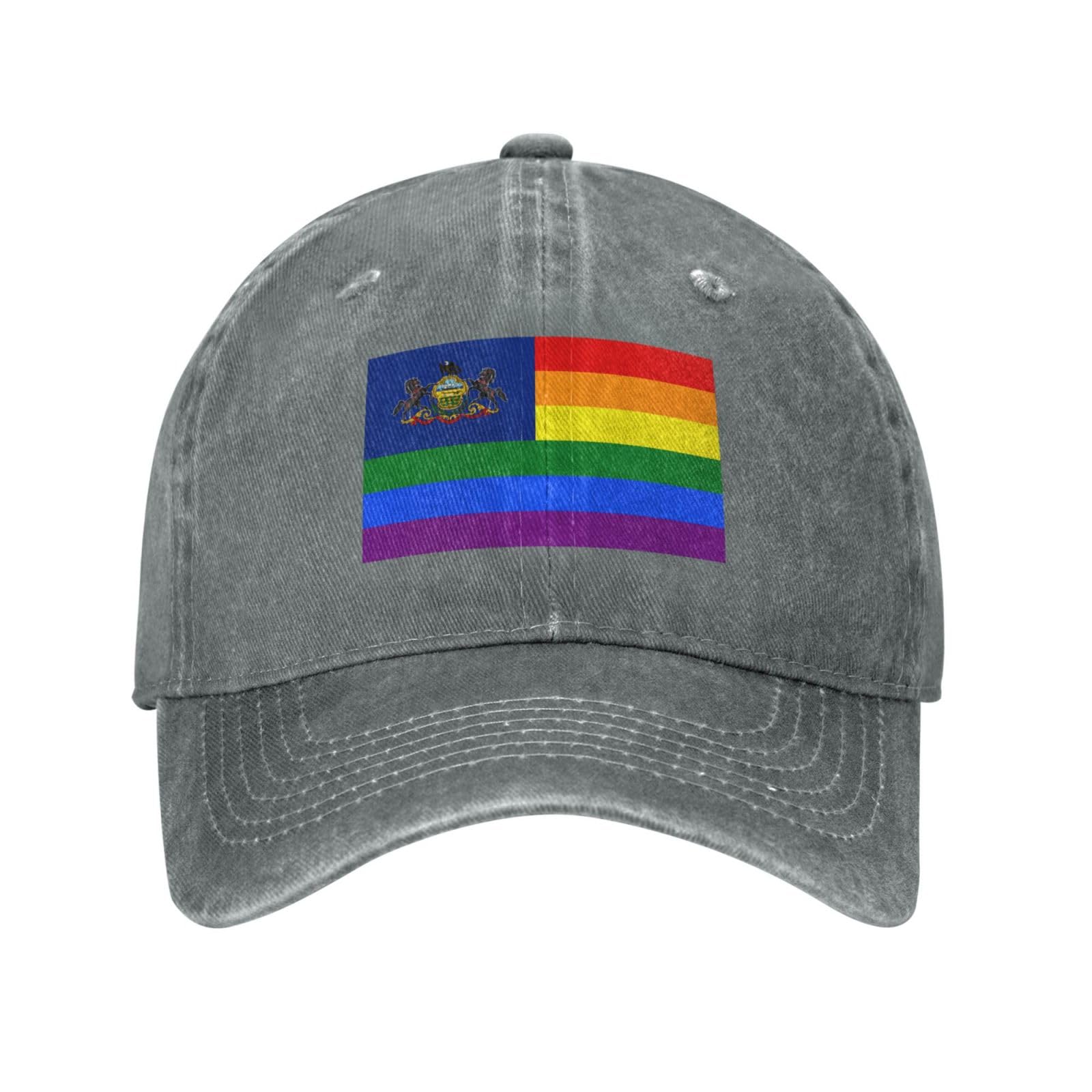 Pride Rainbow LGBT Flag of Pennsylvania Baseball Cap Women Men Sun Hat Vintage Cowboy Hats Golf Caps