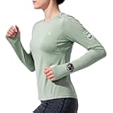 Clbort Women's Long Sleeve Running Shirts with Watch Thumb Hole - Reflective Quick Dry Outdoor Athletic Top for Jogging