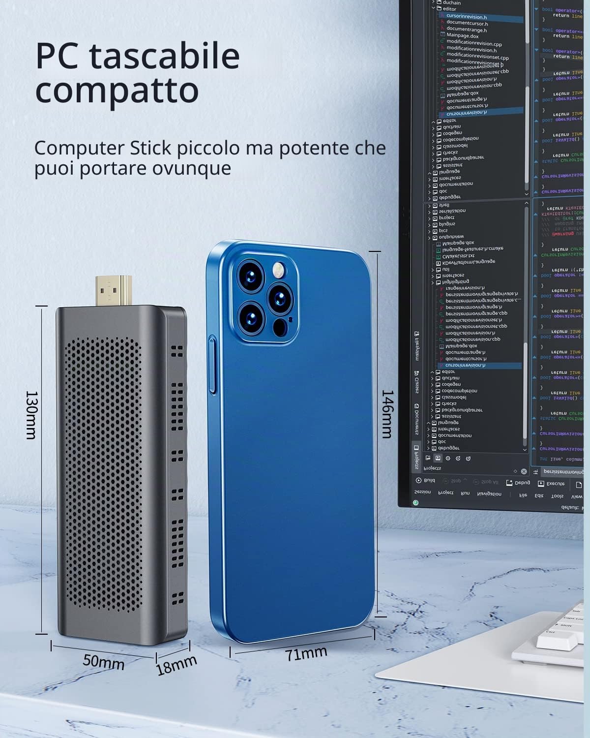 Mini PC Stick Intel Celeron N4000 (fino a 2.6GHz) Windows 10 Pro Mini Computer Stick 4GB DDR4 64GB eMMC Micro Fattore di forma per desktop Supporto PC 4K HDMI, 2.4G/5G WiFi, Bluetooth 4.2, Auto Power