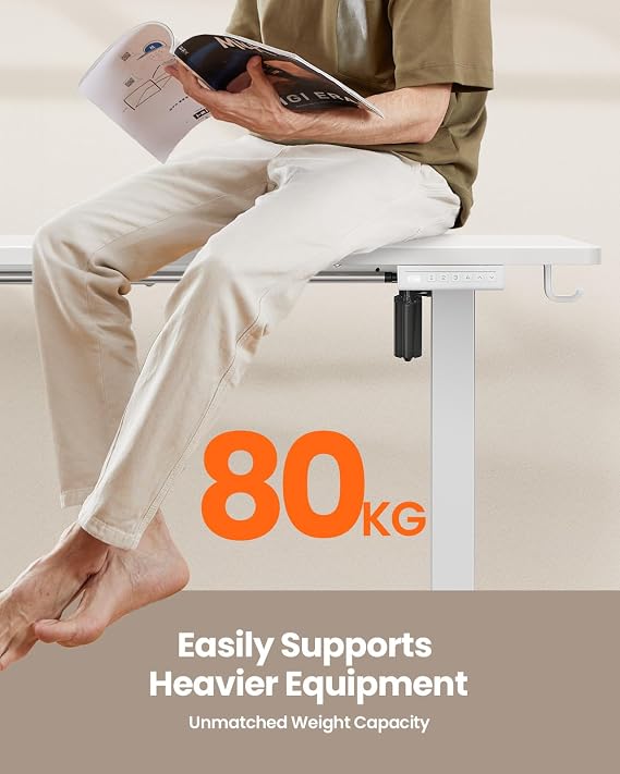 ErGear Electric Standing Desk 160 x 80cm 4 Memory with Splice Board