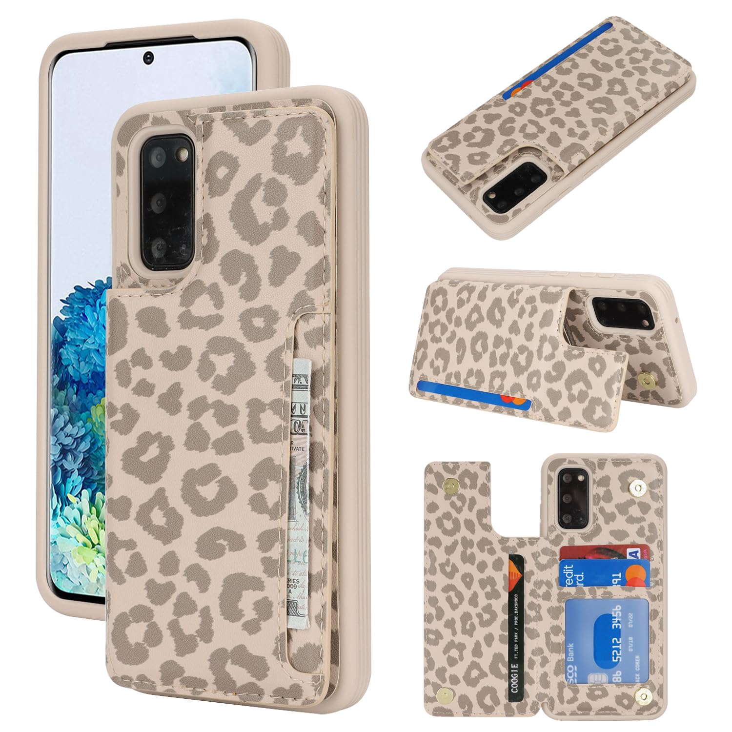 iCoverCase Compatible with Samsung Galaxy S20 Case with Card Holder, S20 Wallet Case for Women Men [RFID Blocking] PU Leather Protective Phone Case