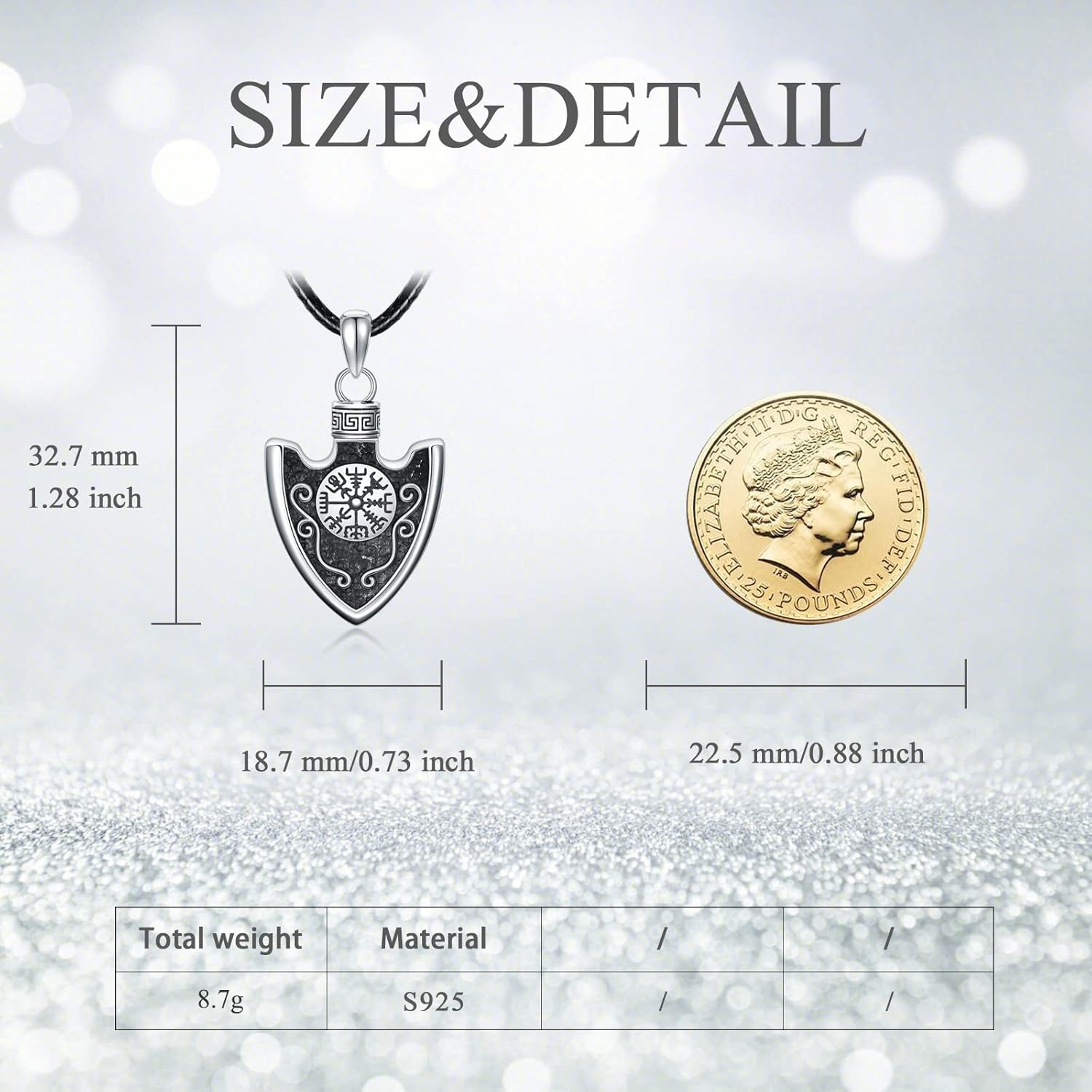 VONALA Sterling Silver Urn Necklace for Ashes Elephant/Owl/Tree of Life/Arrowhead Pendant Necklace Cremation Jewelry Memorial Bereavement Keepsakes Gifts for Men Women - Image 5