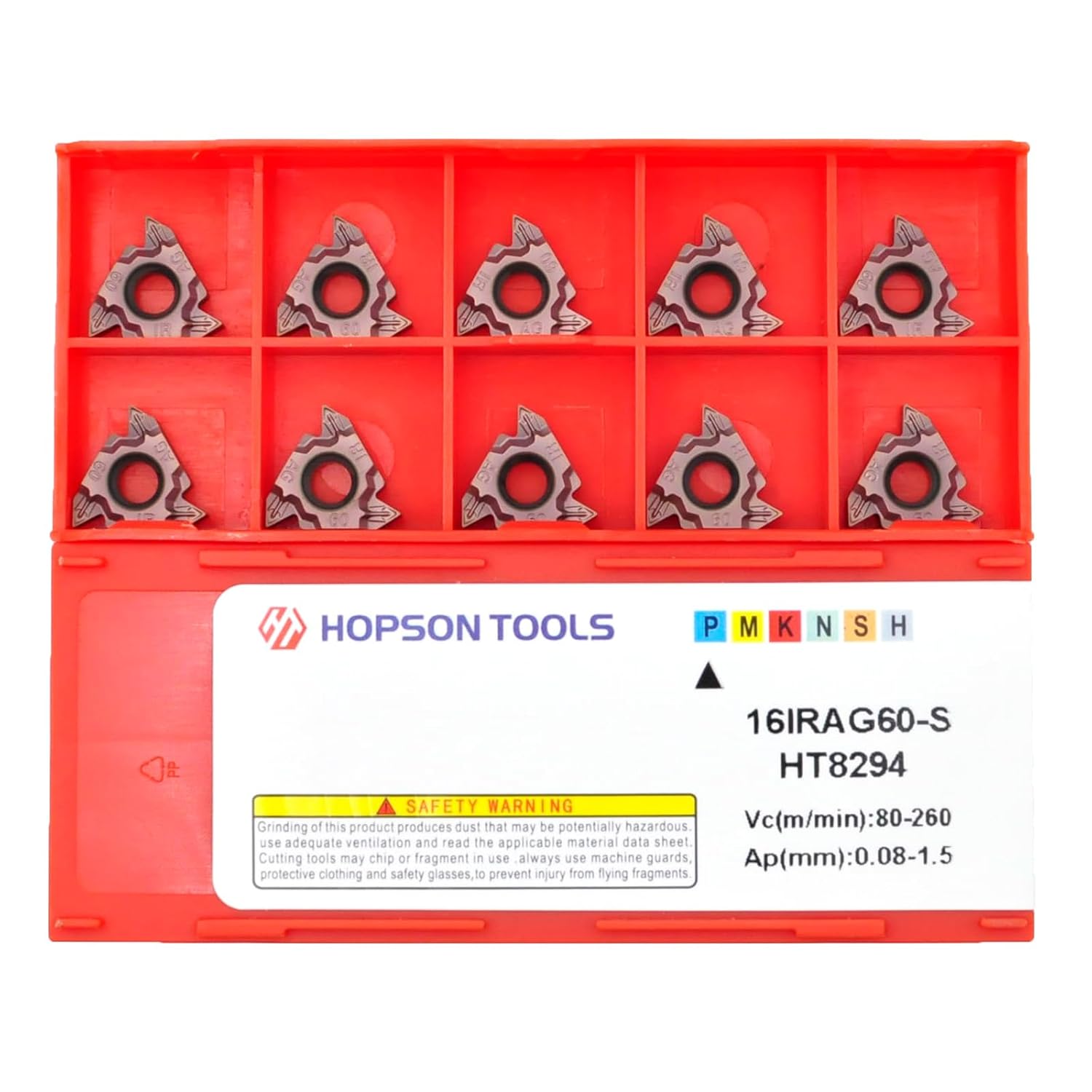 16IR/ER AG60 (Bronze) Carbide Inserts Laydown Threading 60 Degree Internal for Steel or Stainless Steel, 10pcs