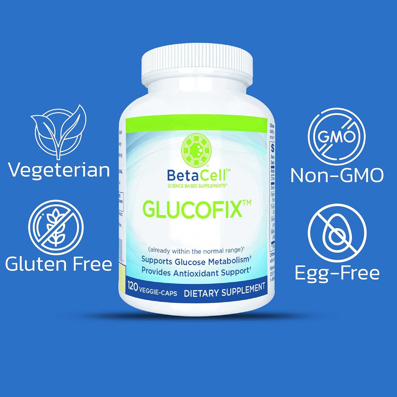 Glucofix Supplement - 120 Vege Caps- 6 Vital Nutrients for Reduced Glucose - Berberine, Cinnamon Pills for Glucose Support : Health & Household