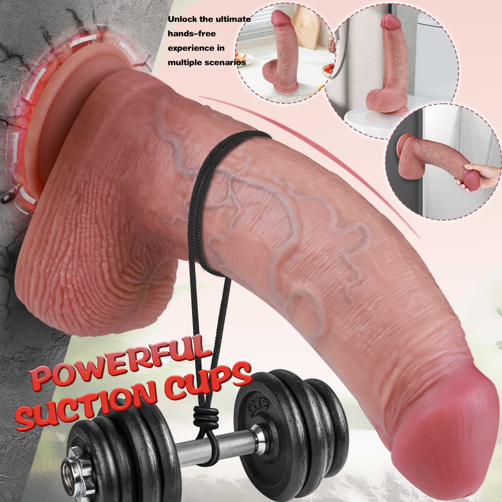 10 Inch Thick Dragon Dildo, 2.68" Diameter Huge Silicone Monster Cock with Strong Suction Cup, Girthy Realistic Fantasy Dildo for Women & Men, G-Spot Stimulation: 12 inches
