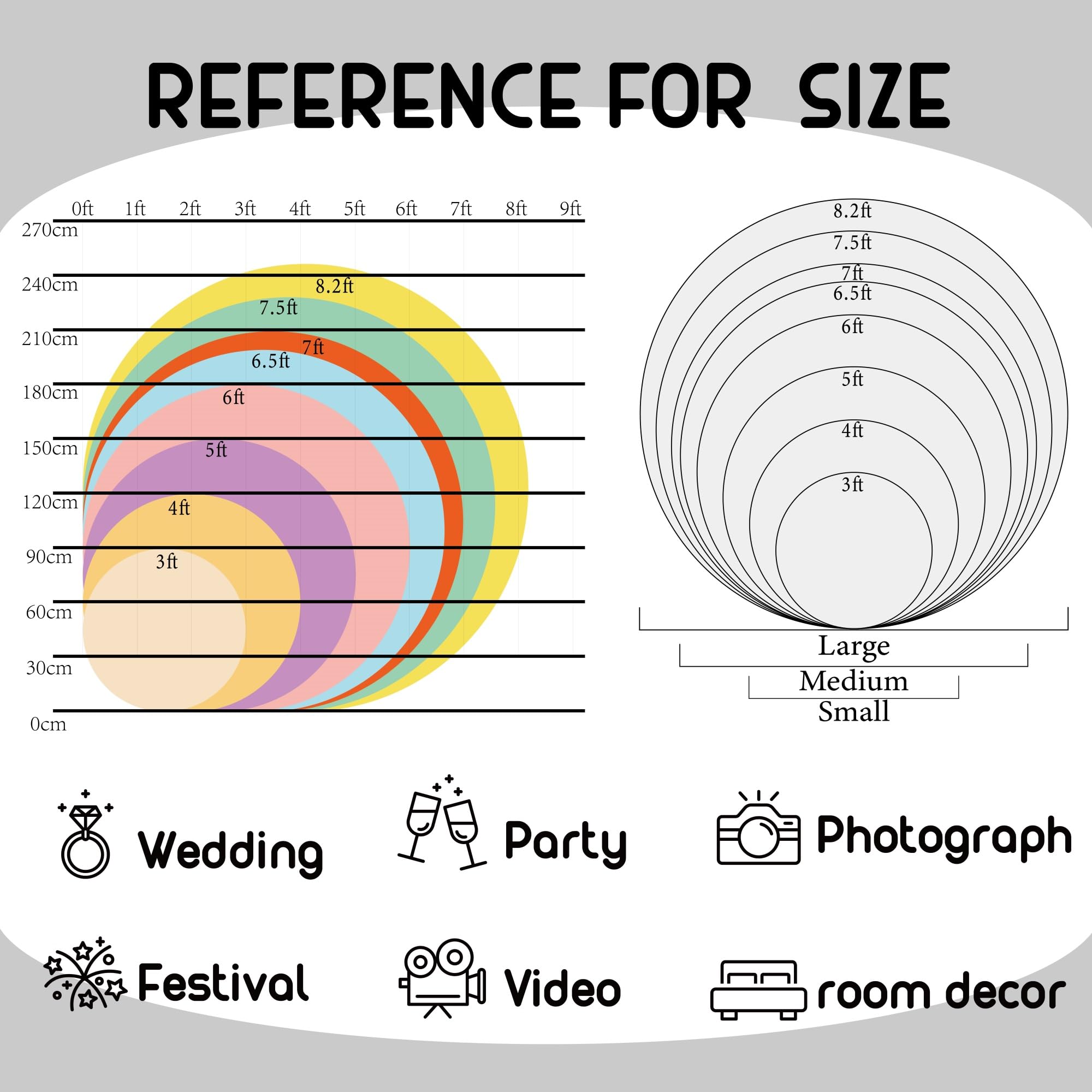 BELECO 185cm Toile de Fond Ronde personnalisée avec Image, Logo et Texte, Parfait pour Anniversaire, Baby Shower, Mariage, décoration de fête et Shooting Photo Studio