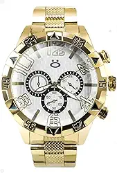 relogio masculino original prova dagua aço Inox dourado grande + caixa casual presente social luxo banhado