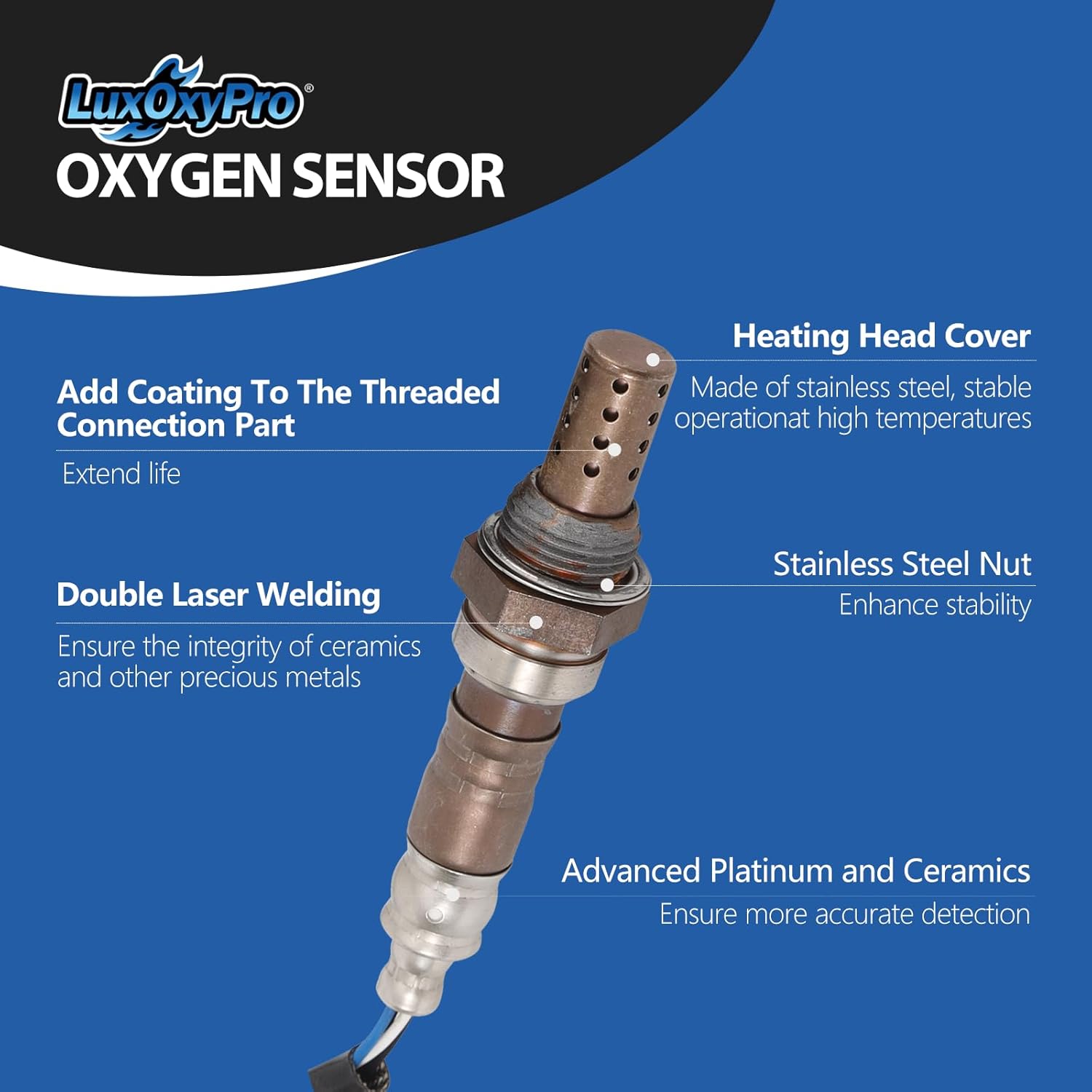Oxygen O2 Sensor Upstream and Downstream for Chevy Equinox 2.4L 2010, for GMC Terrain 2.4L 2010, for Pontiac Solstice 2.4 2008-2009, for Saturn Sky 2.4 08-10, Replace 234-4242 234-4251 2Pcs